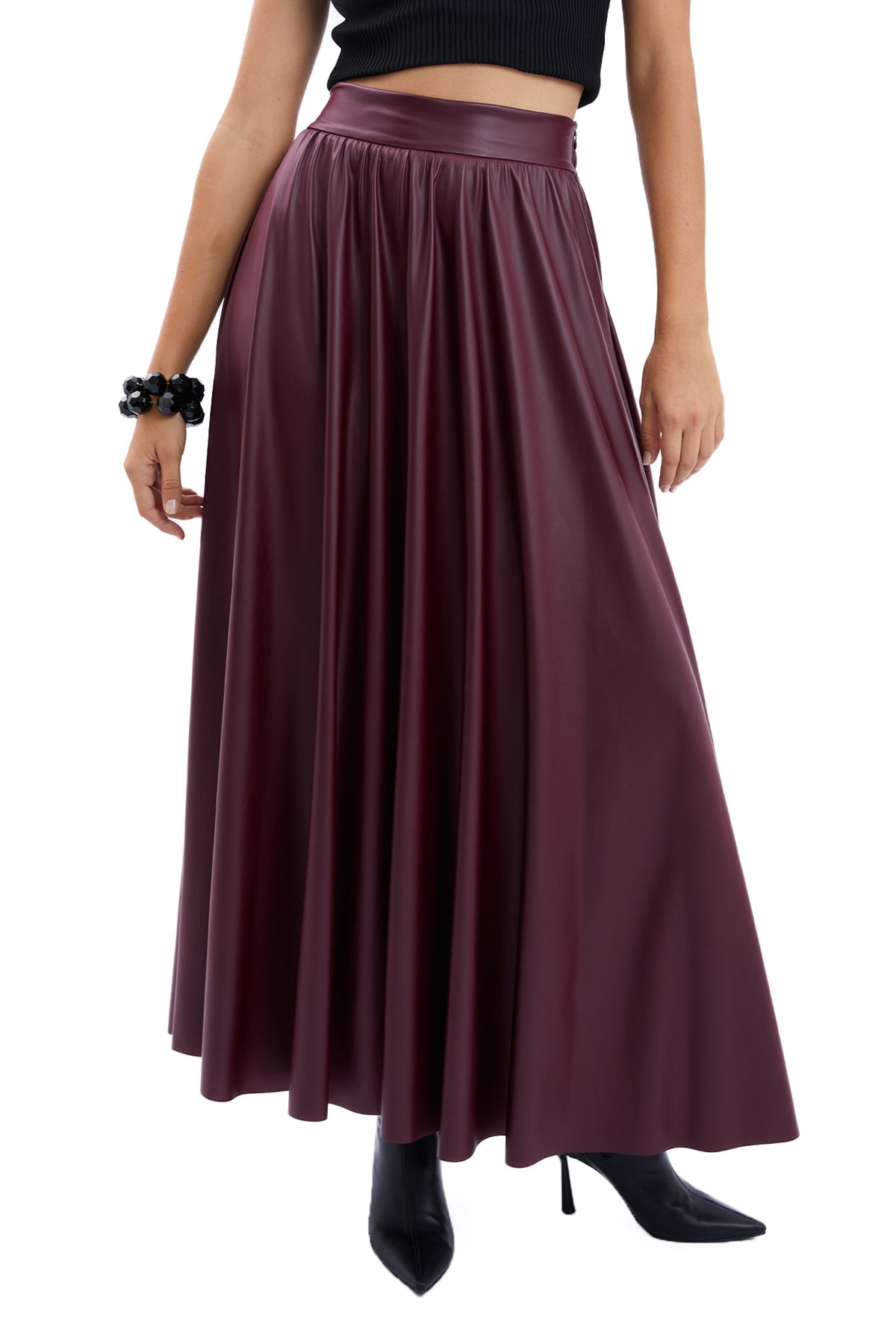 Beli Lastikli Deri Etek