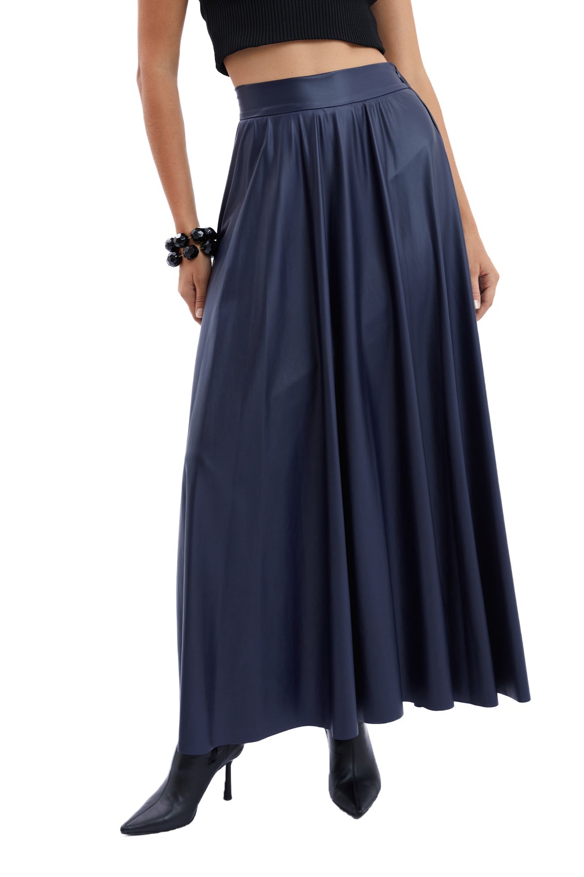 Beli Lastikli Deri Etek