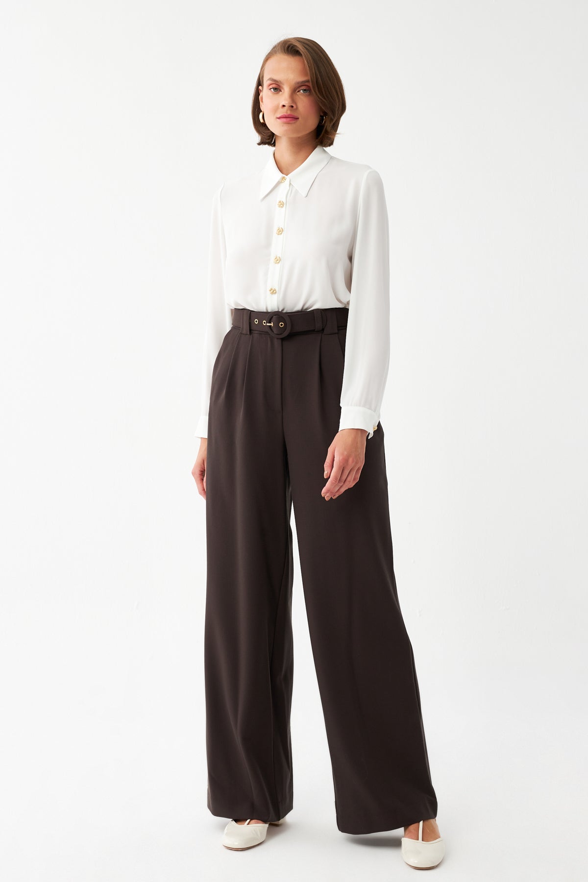 Yüksek Bel Palazzo Pantolon