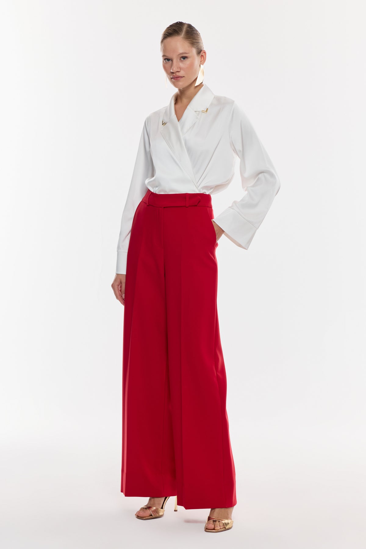 Yüksek Bel Geniş Paça Pantolon