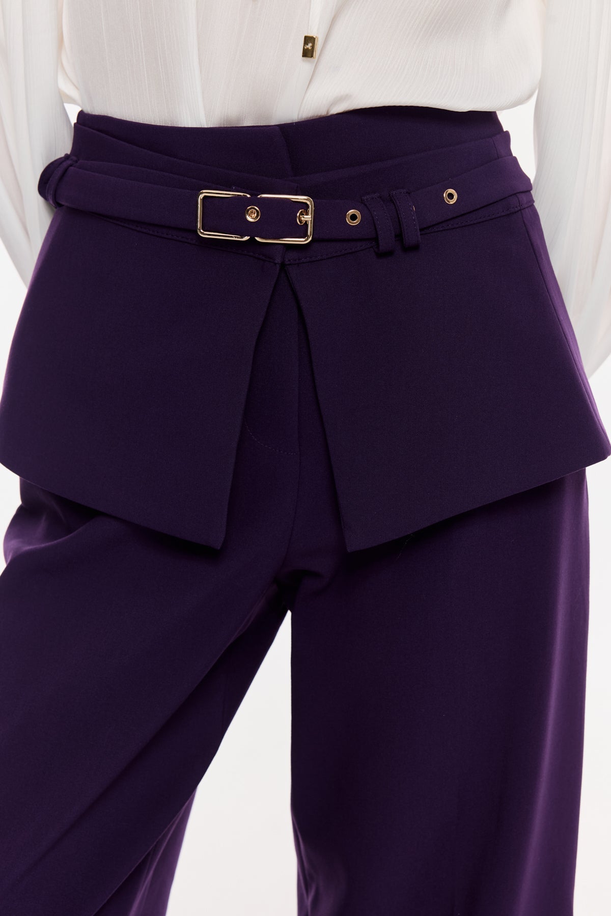 Kuşak Detaylı Palazzo Pantolon