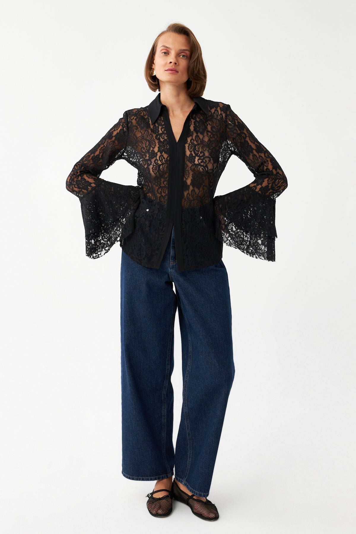 Dantelli Şifon Bluz