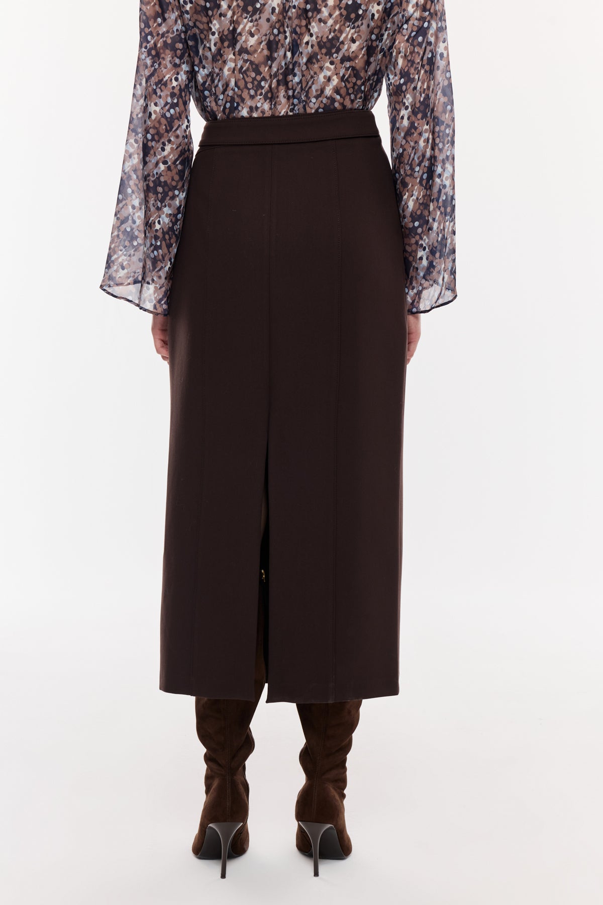 Kuşak Detaylı Kalem Etek