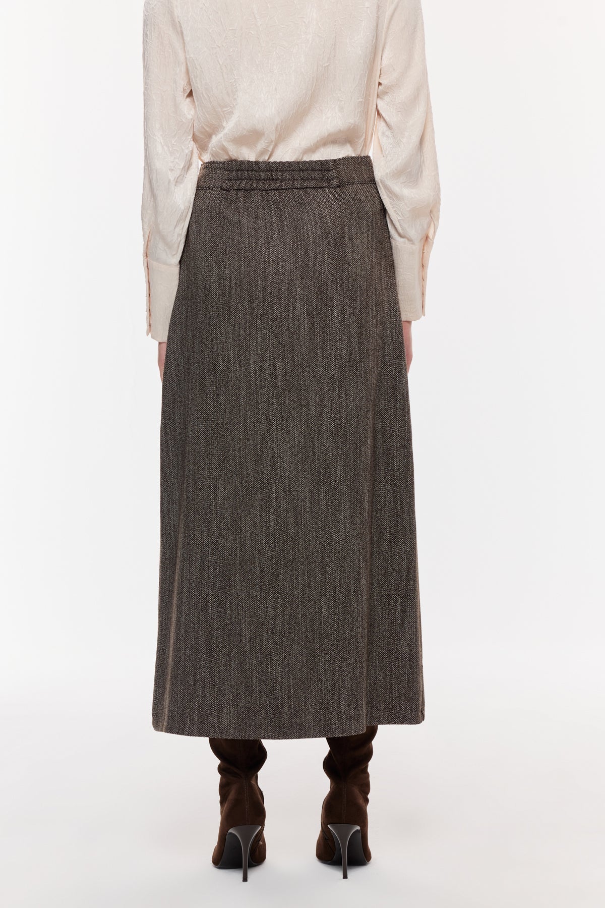 Örgü Dokulu Midi Etek