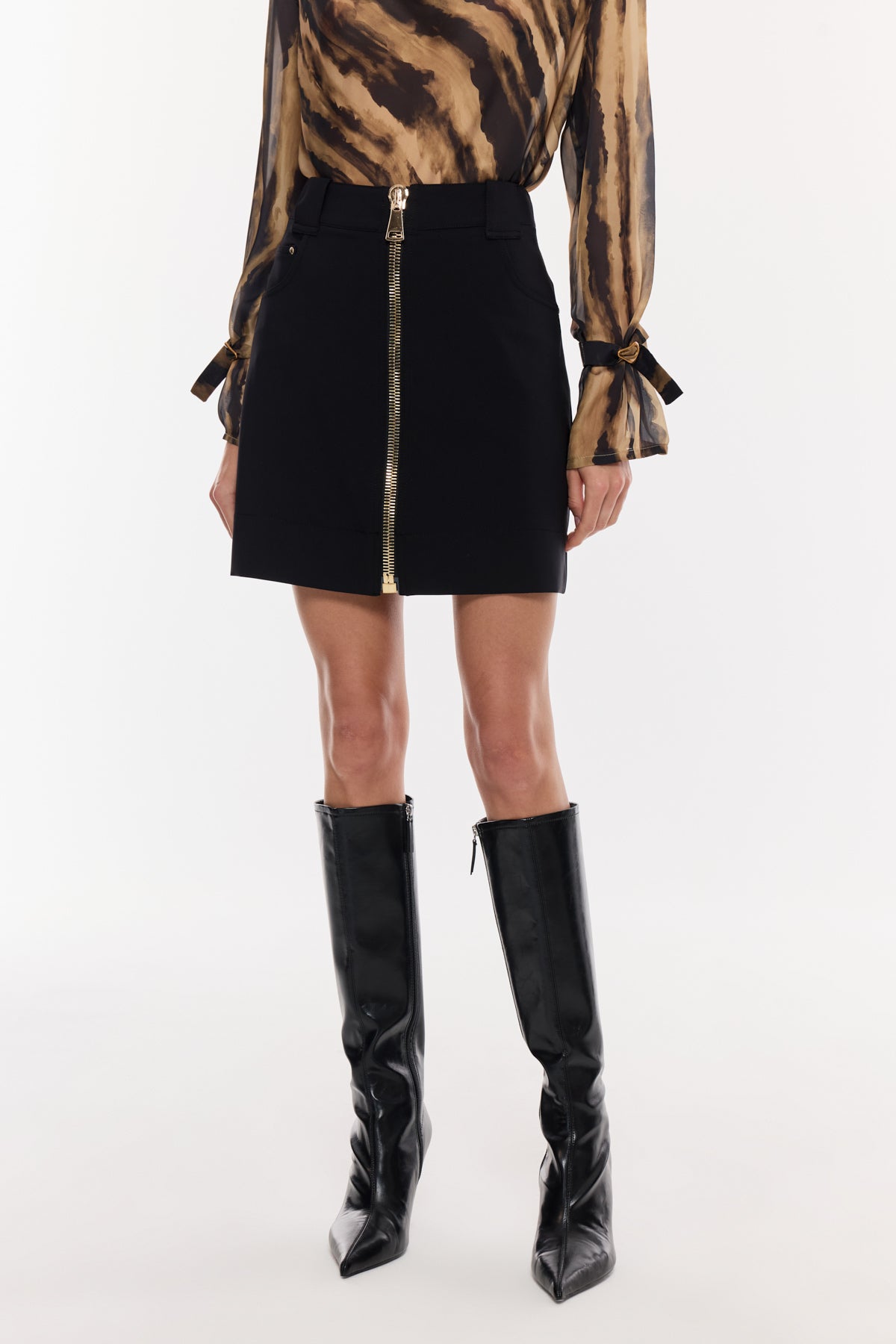 Fermuar Detaylı Mini Etek