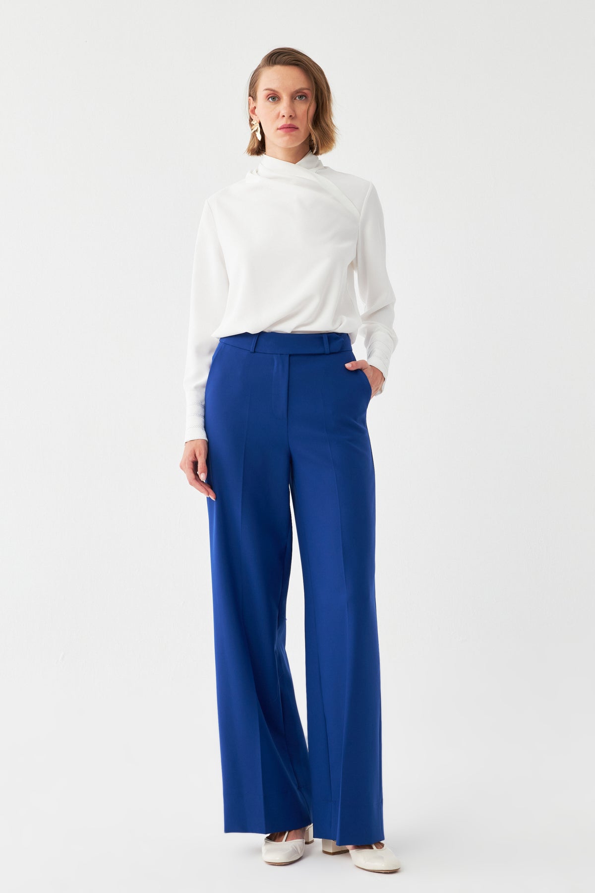 Yüksek Bel Geniş Paça Pantolon