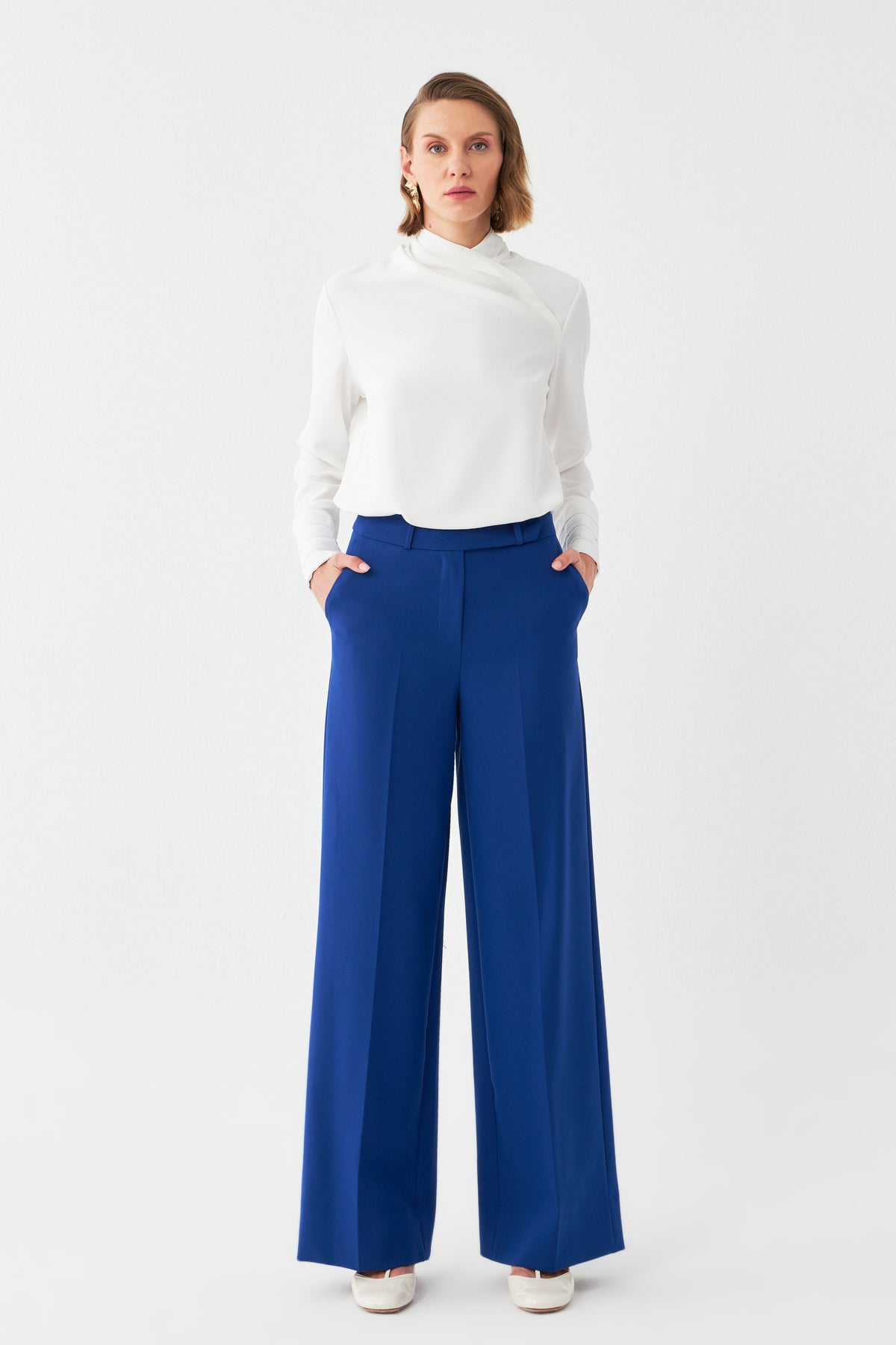 Yüksek Bel Geniş Paça Pantolon