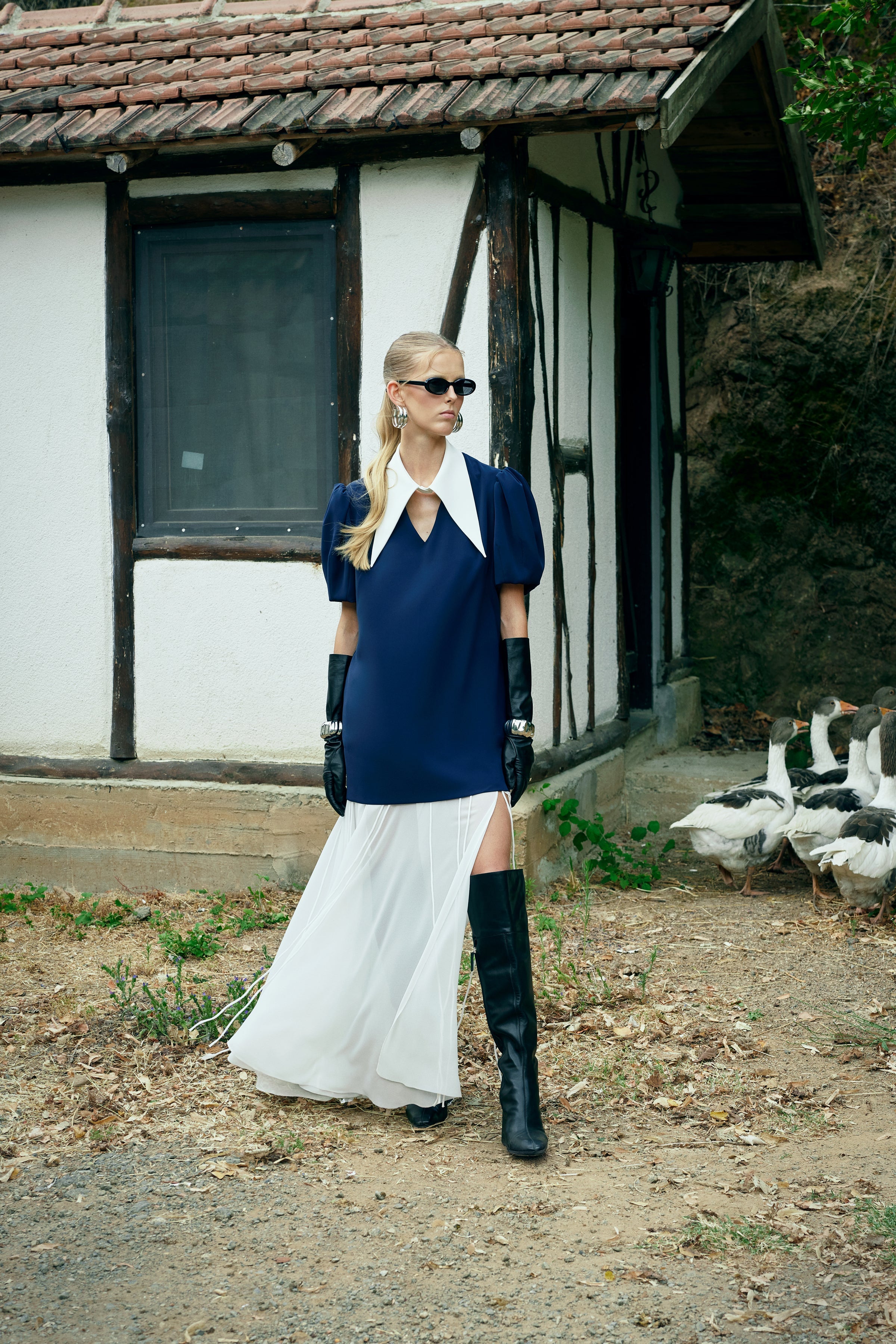 4710 Lacivert Elbise