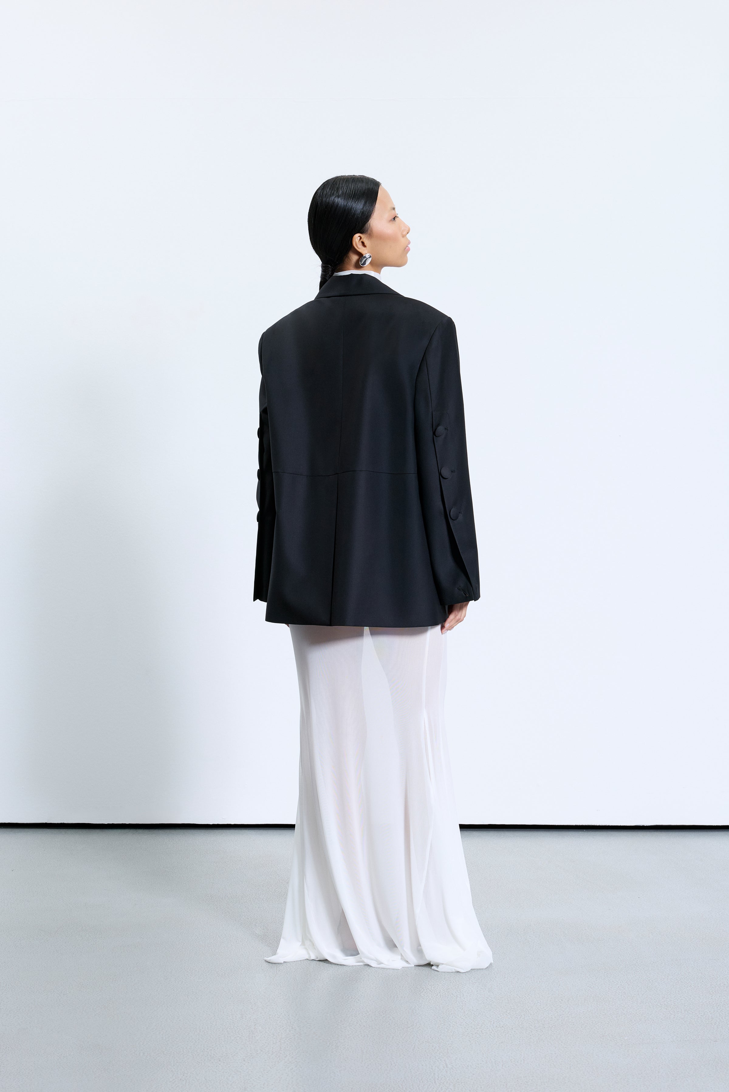 3715 Beyaz Tül Etek