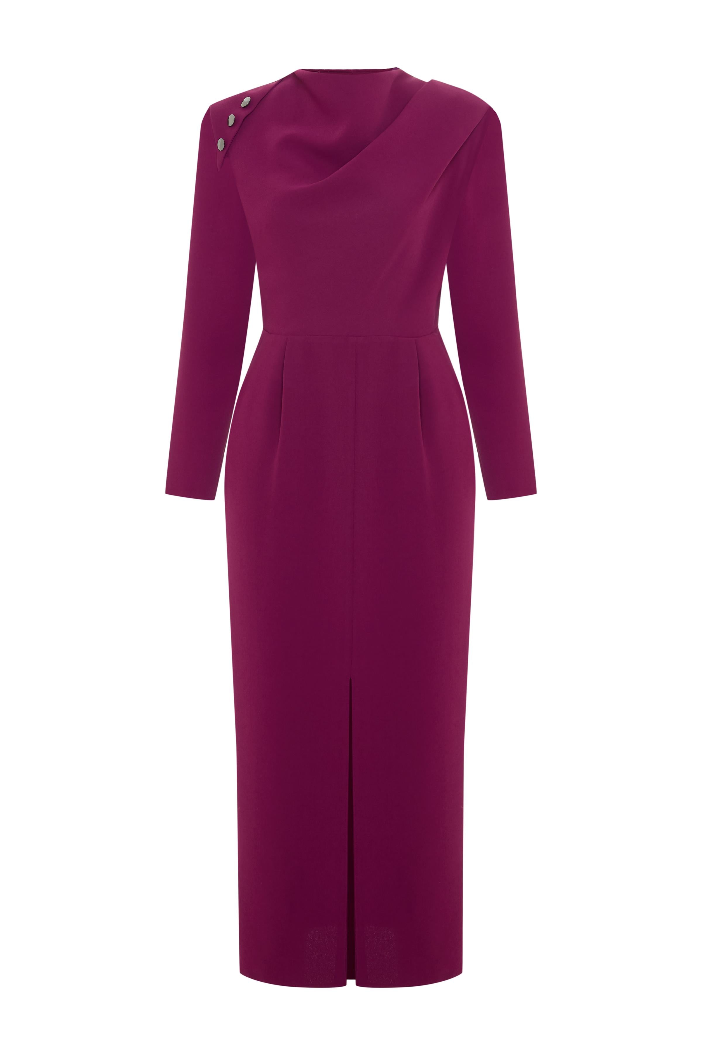 ASİMETRİK DETAYLI UZUN ELBİSE 26W40880