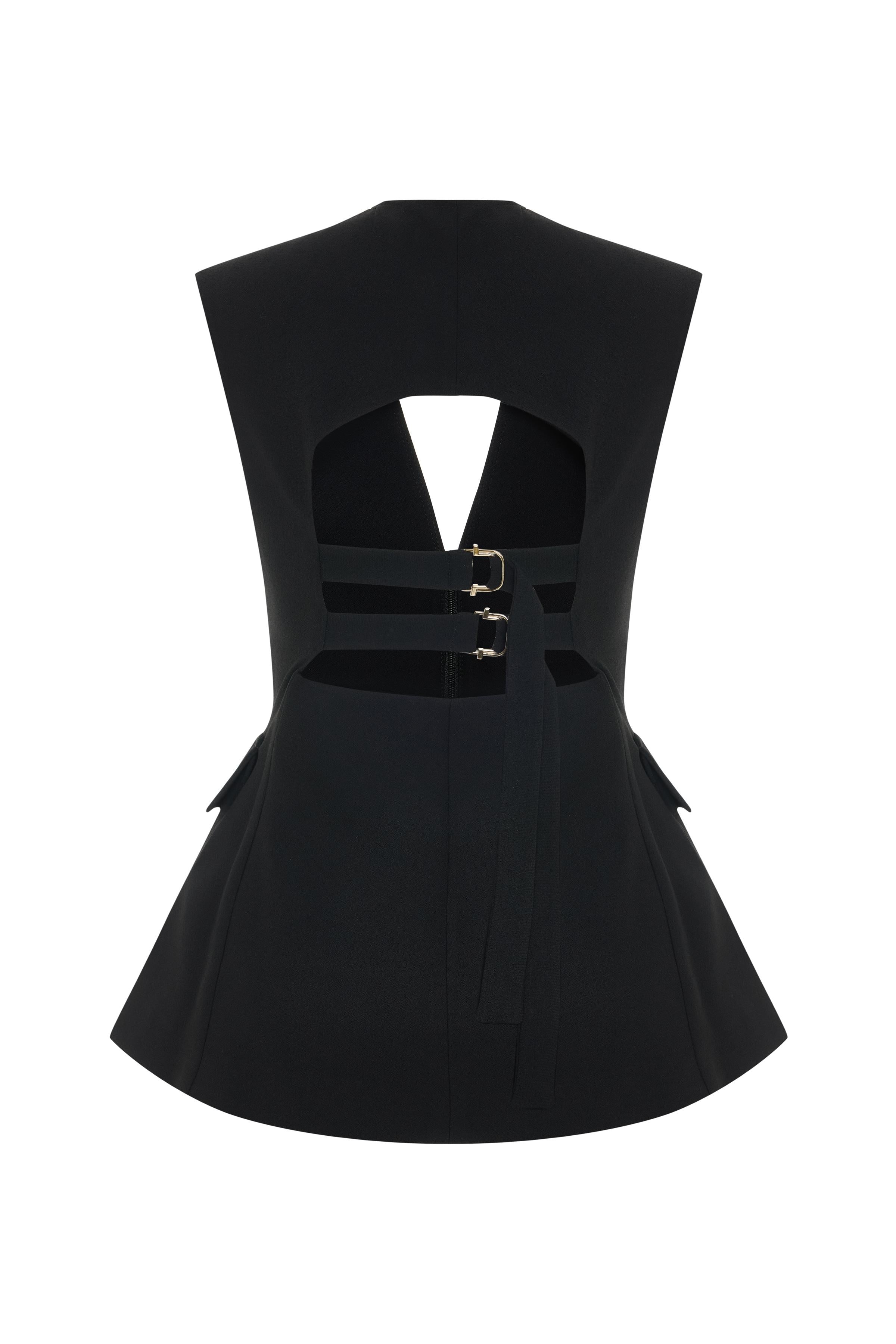 ASİMETRİK TEK DÜĞMELİ YELEK 26W70801