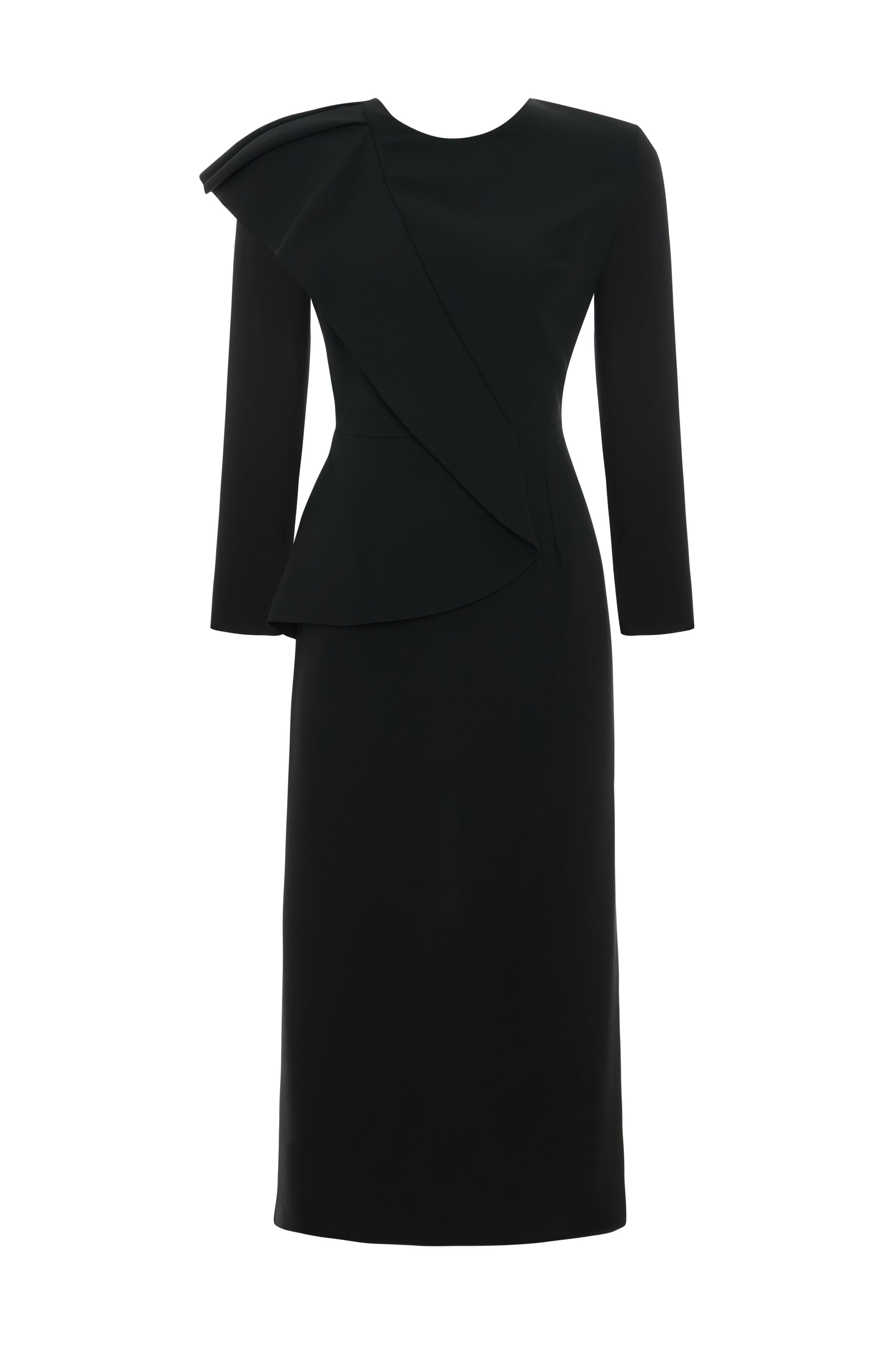 ASİMETRİK VOLANLI ELBİSE 26W40867