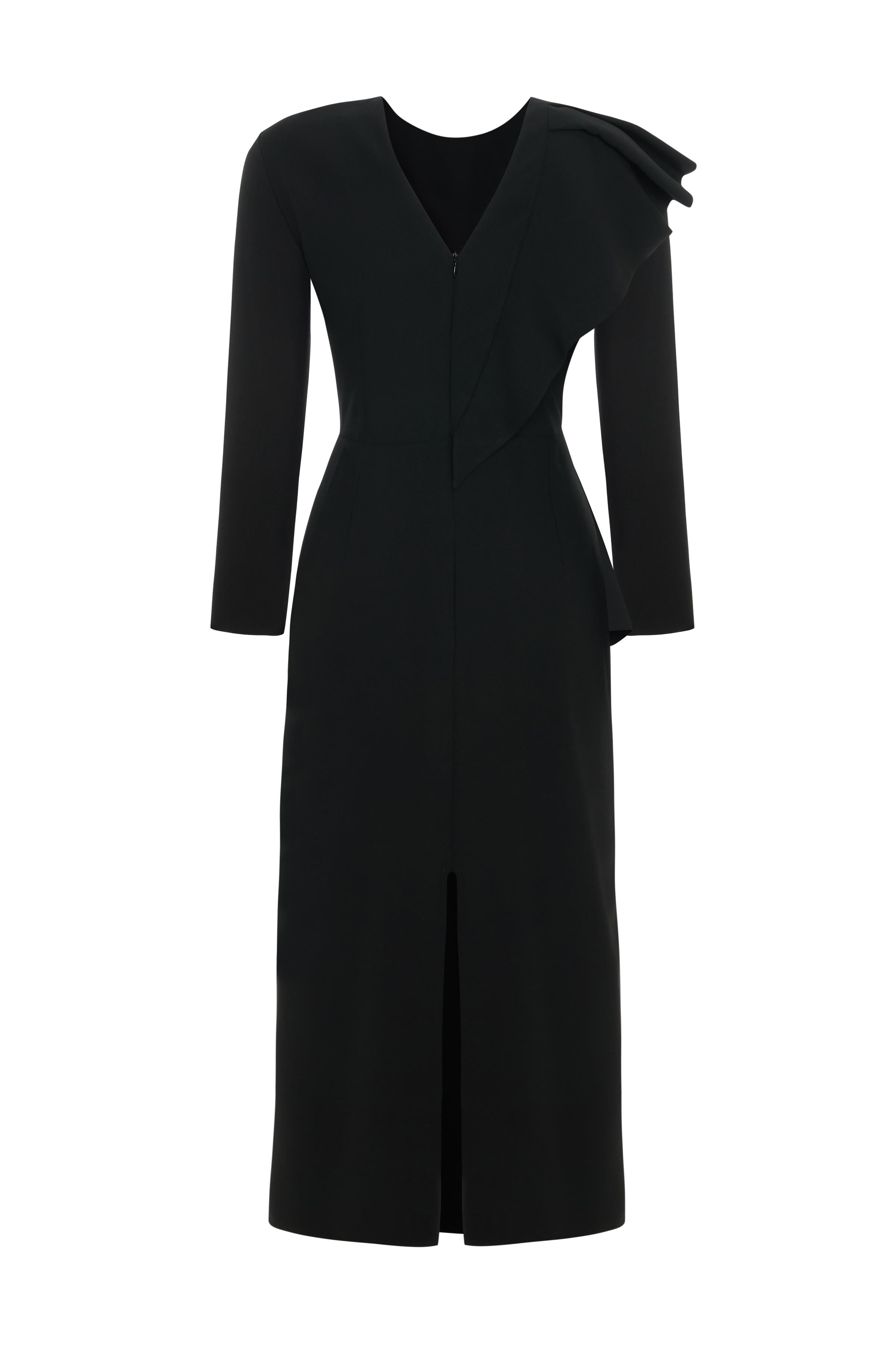 ASİMETRİK VOLANLI ELBİSE 26W40867