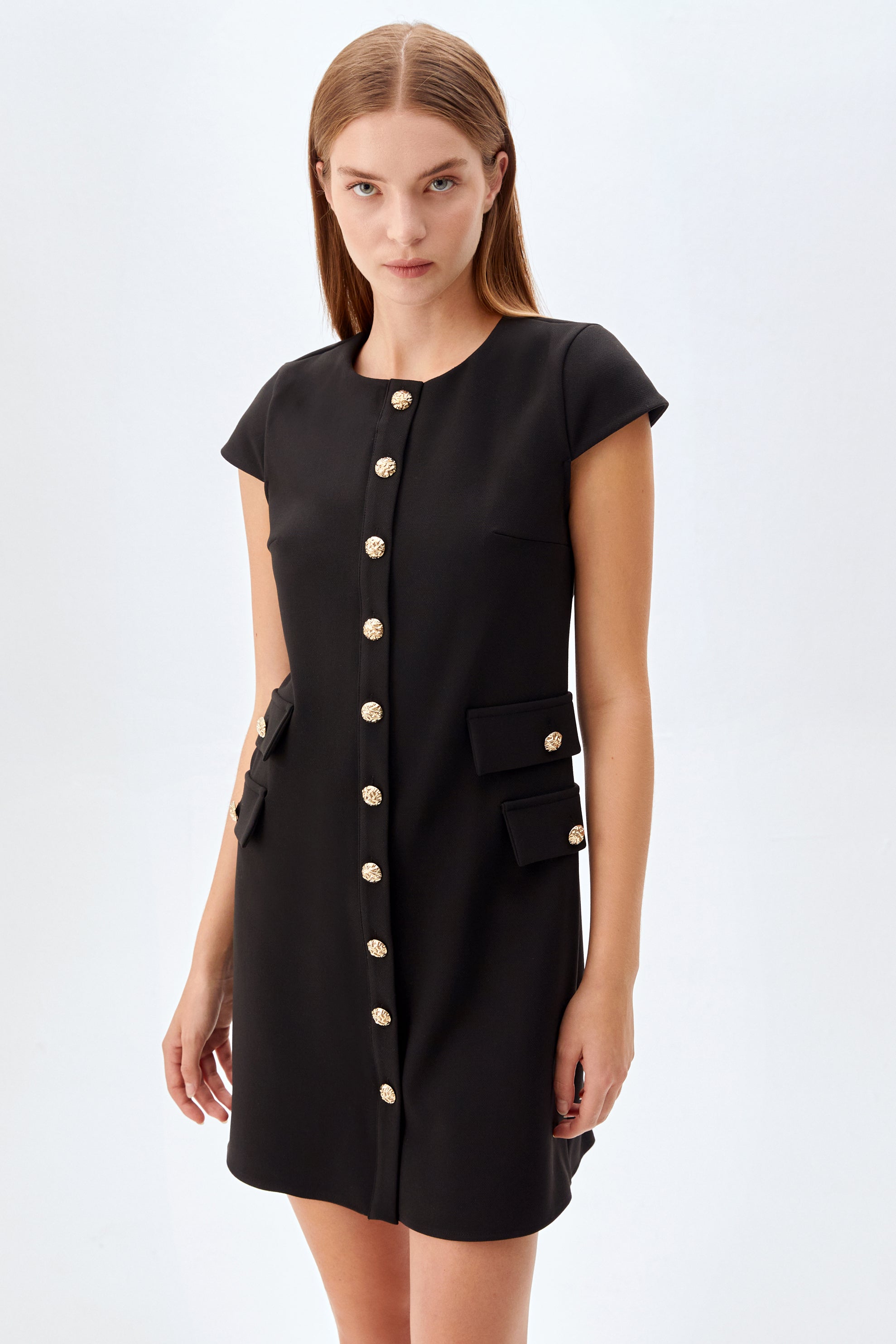 Bisiklet Yaka Mini Elbise