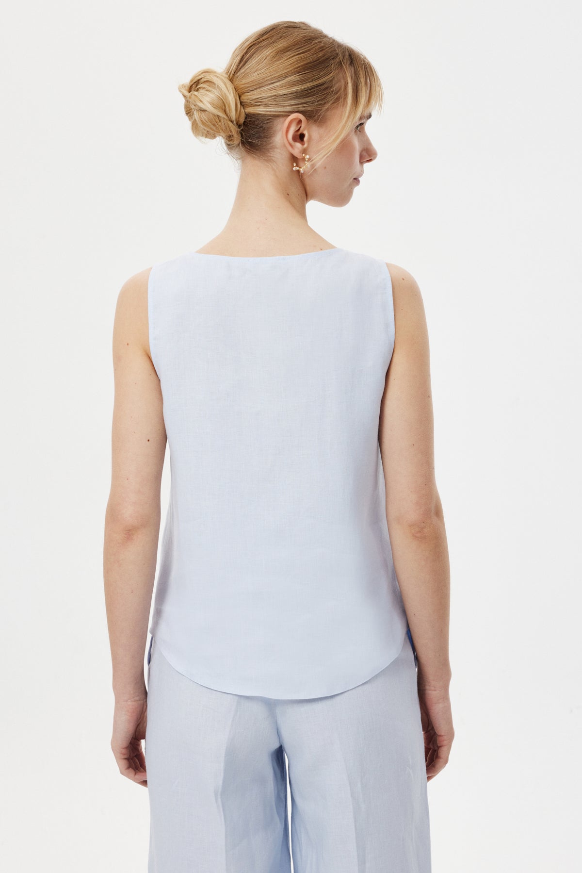 Düğmeli Soft Bluz MAVİ