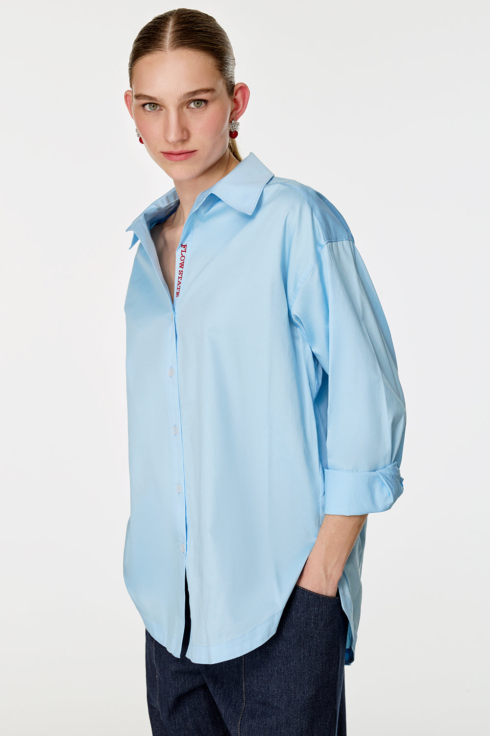 Nakış Detaylı Pamuk Gömlek