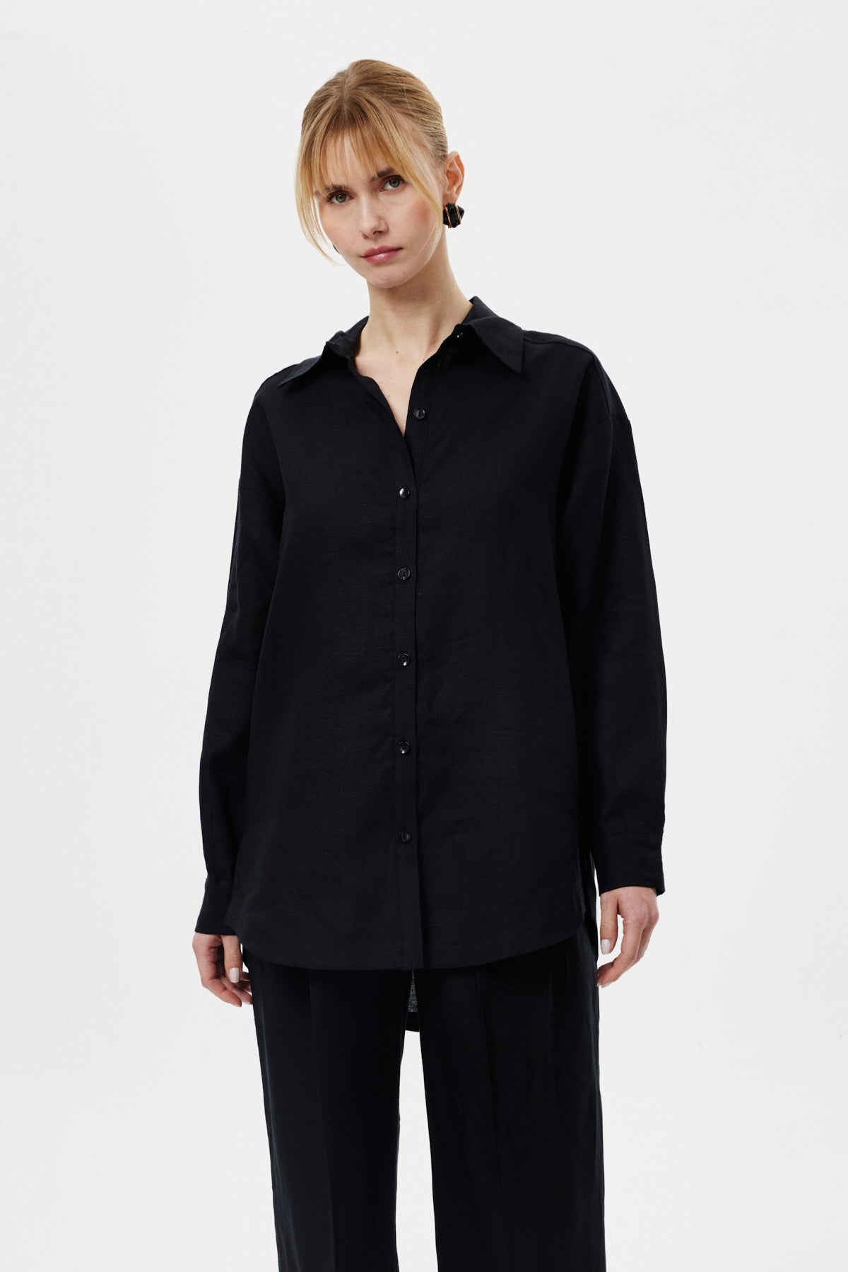 Dökümlü Keten Gömlek