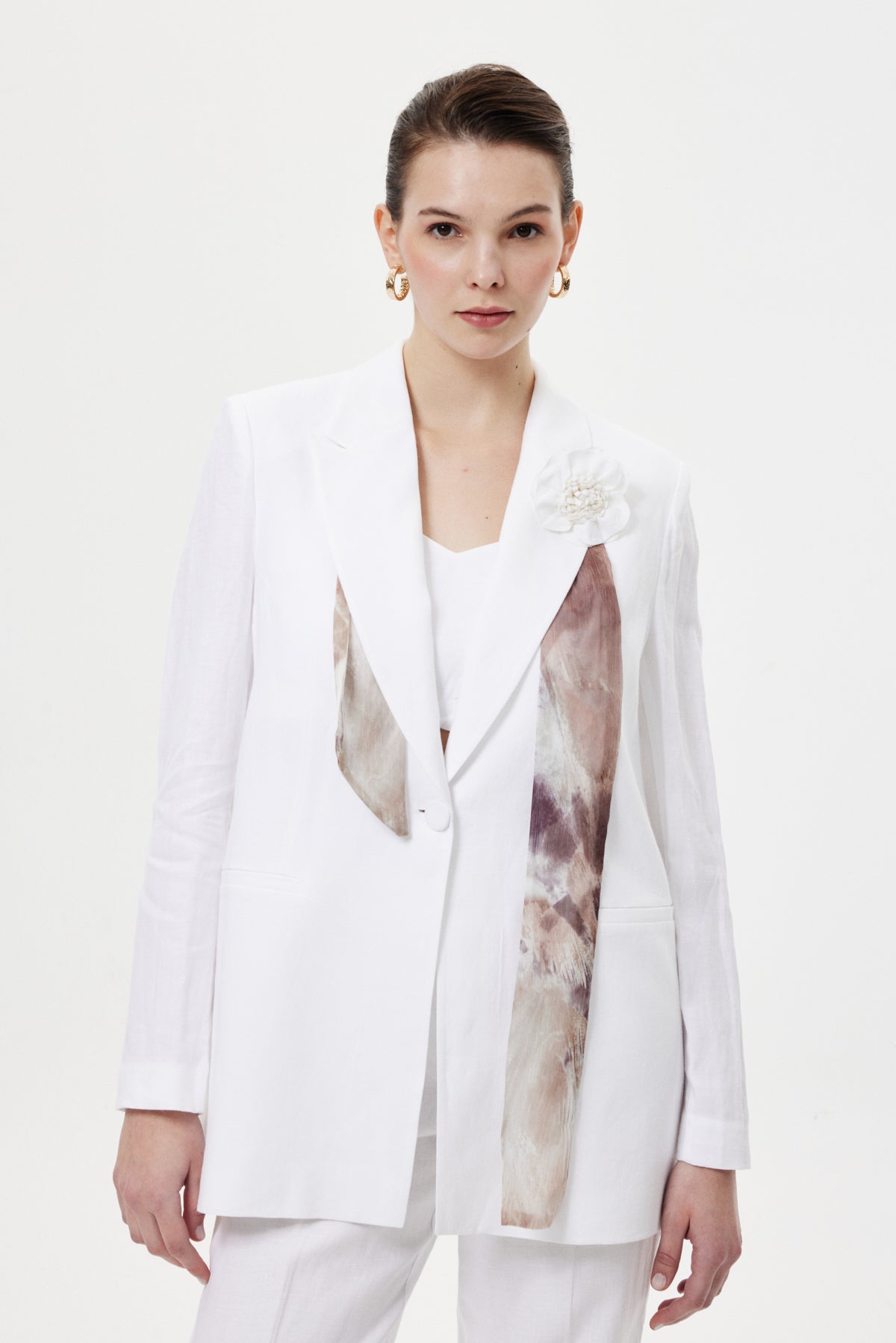 Fularlı Blazer Ceket