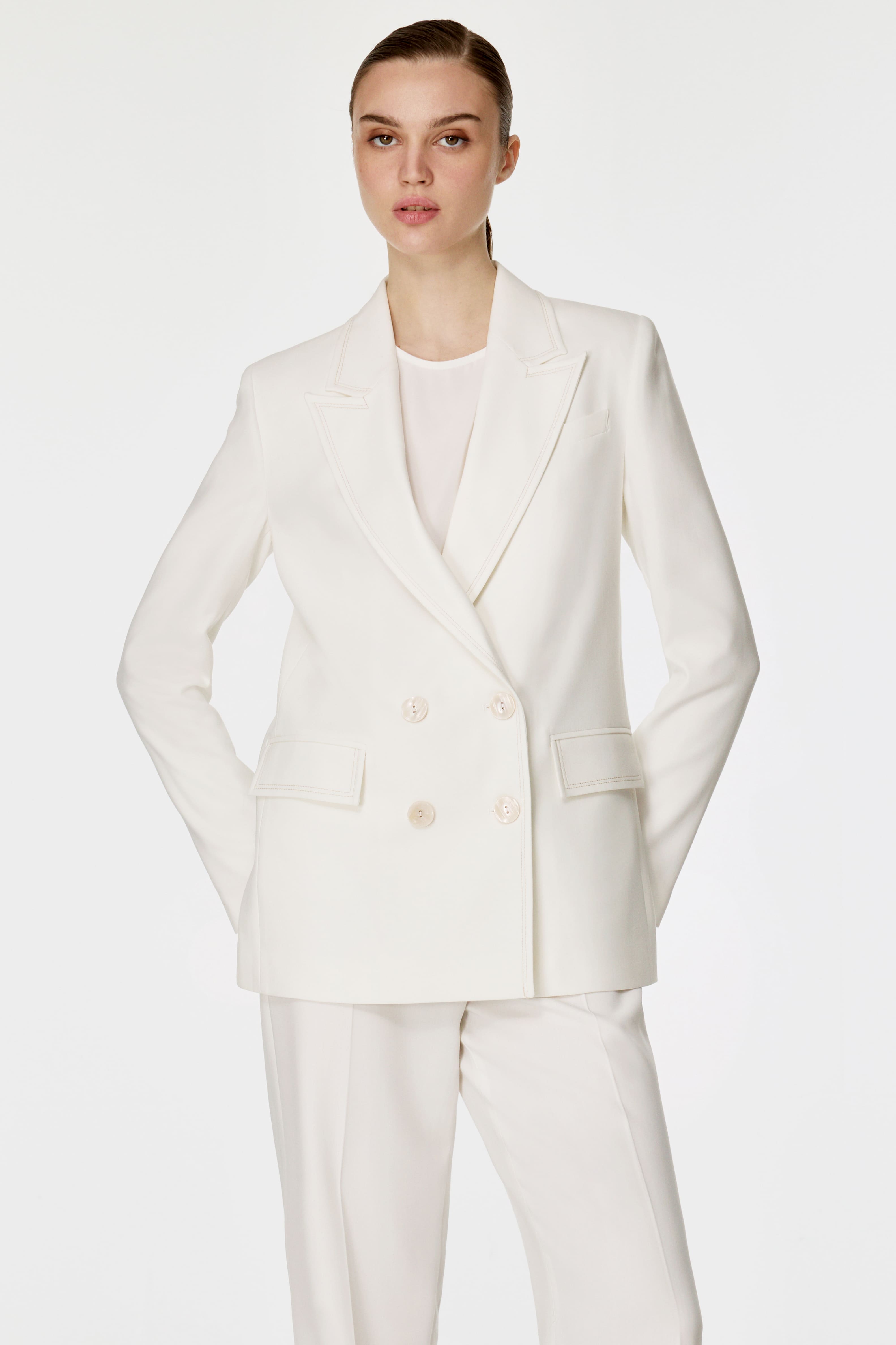 Dikiş Detaylı Kruvaze Ceket