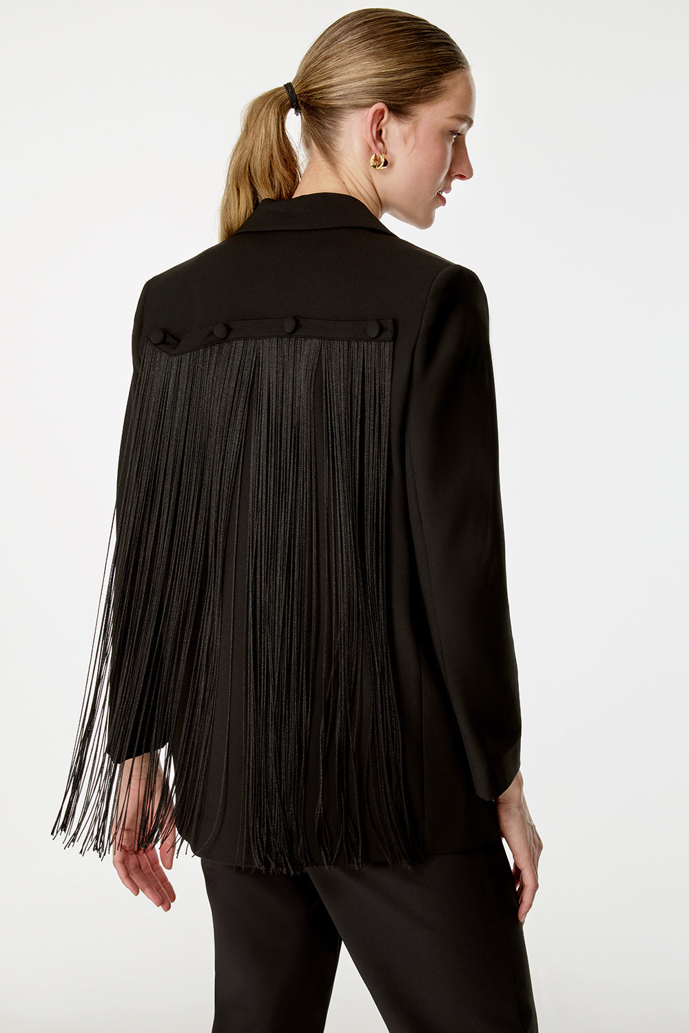 Sırtı Püsküllü Ceket (Çıkarılabilir) SİYAH