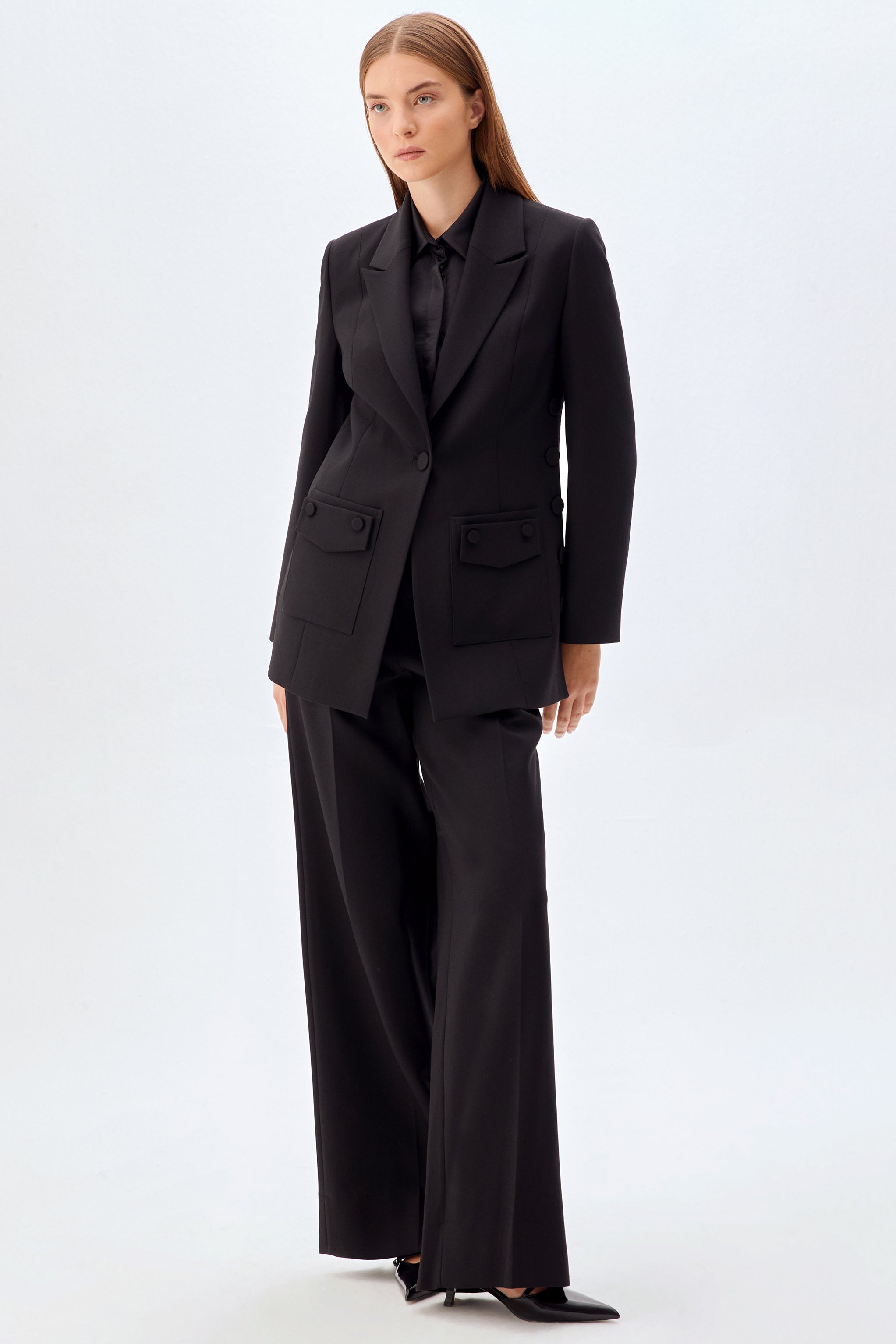 Cep Detaylı Blazer Ceket SİYAH