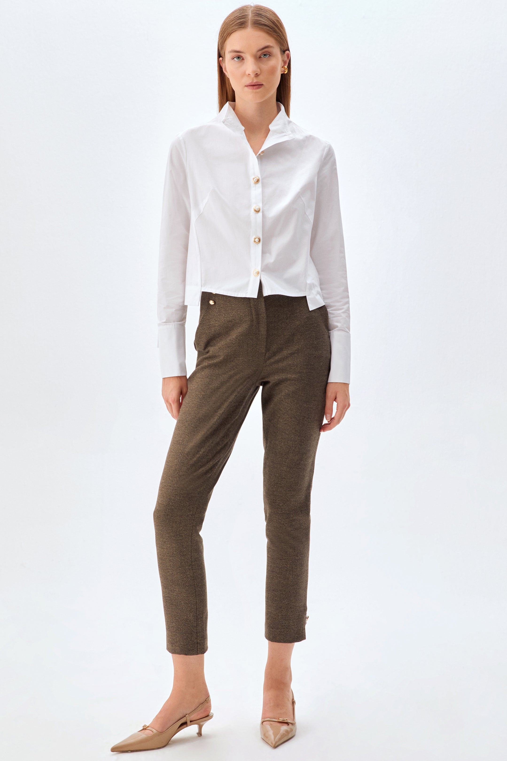 Cepli Cigarette Fit Pantolon KAHVERENGİ