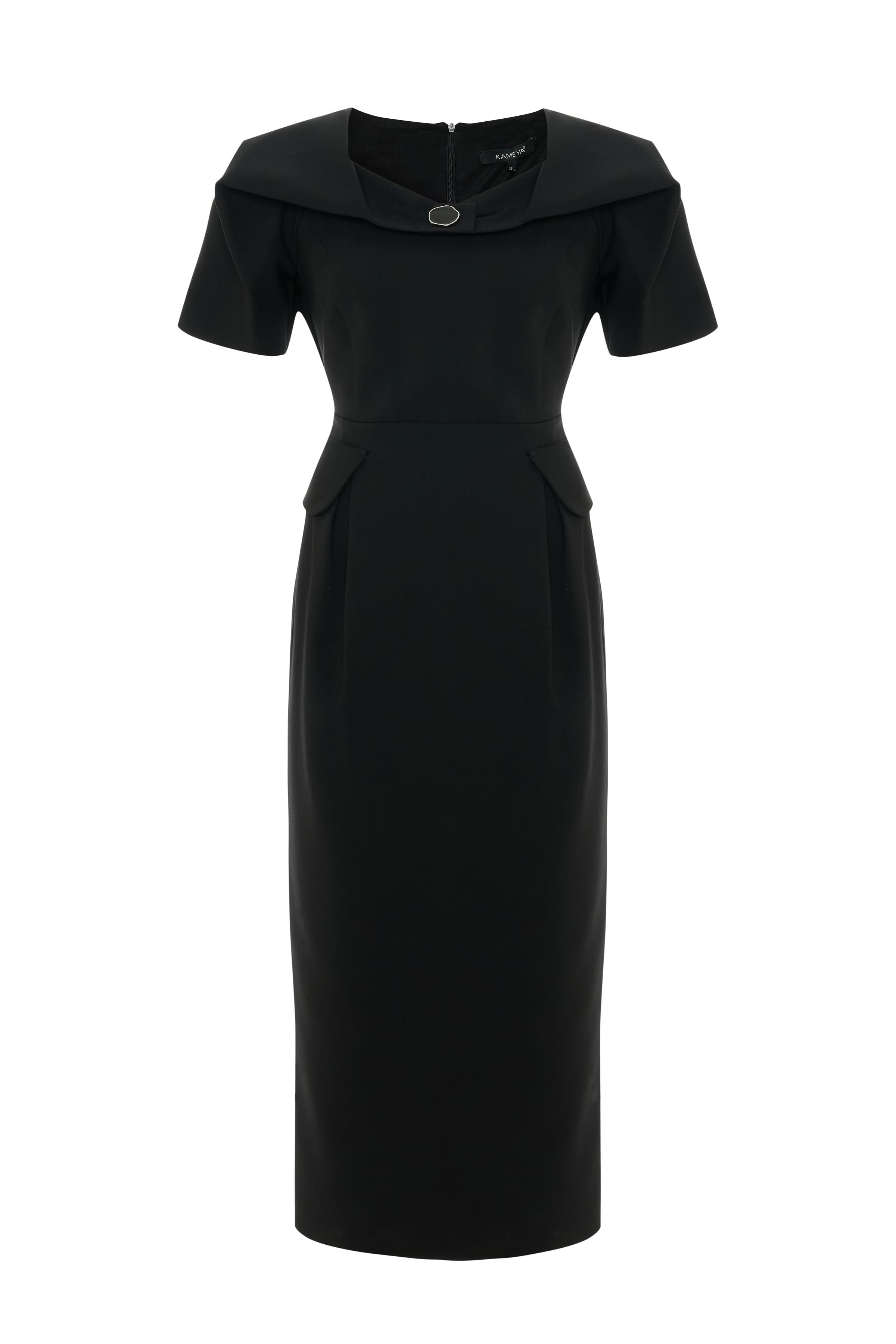 DRAPELİ OMUZ DETAYLI ELBİSE 26W40820