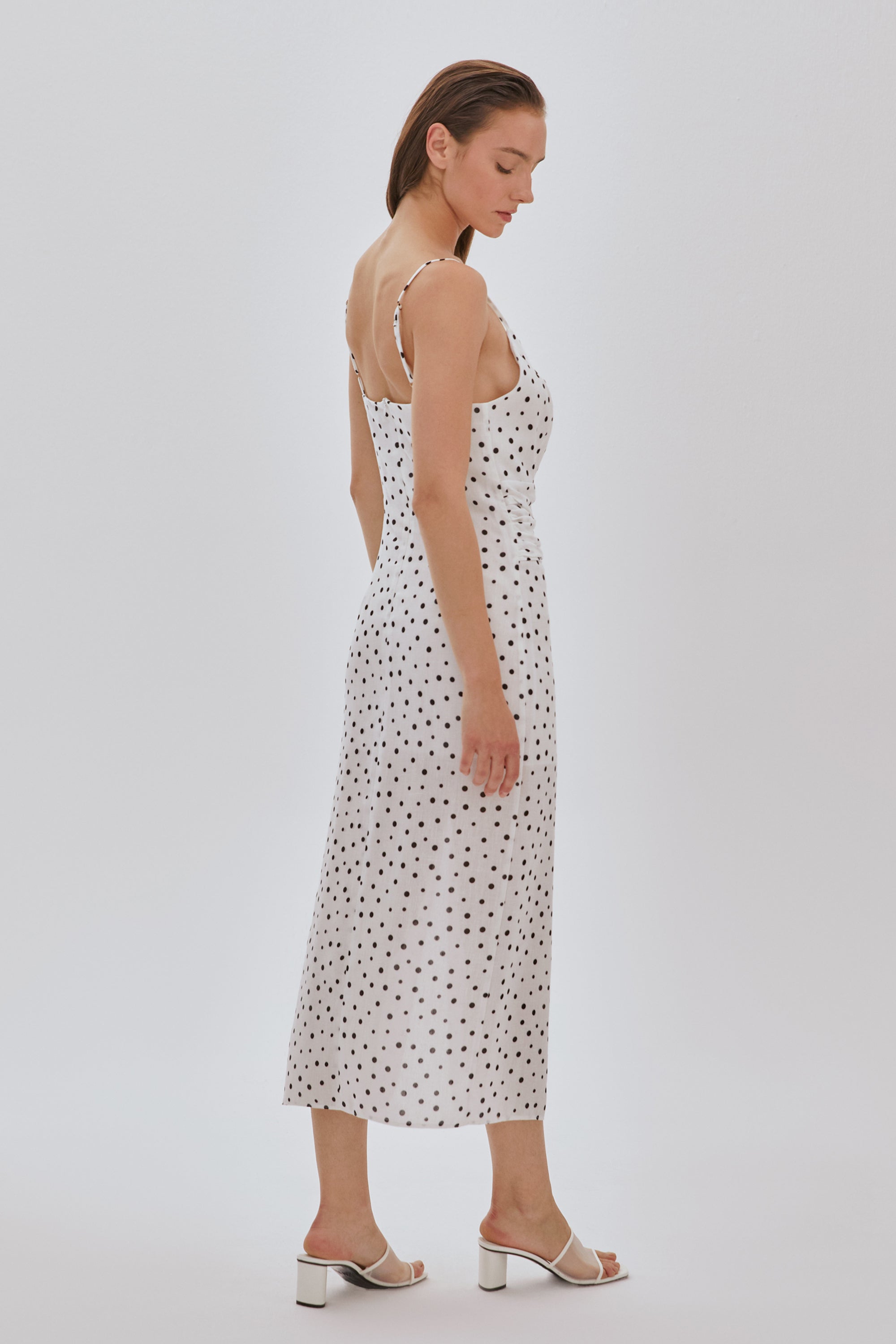 Drapeli Puantiyeli Elbise