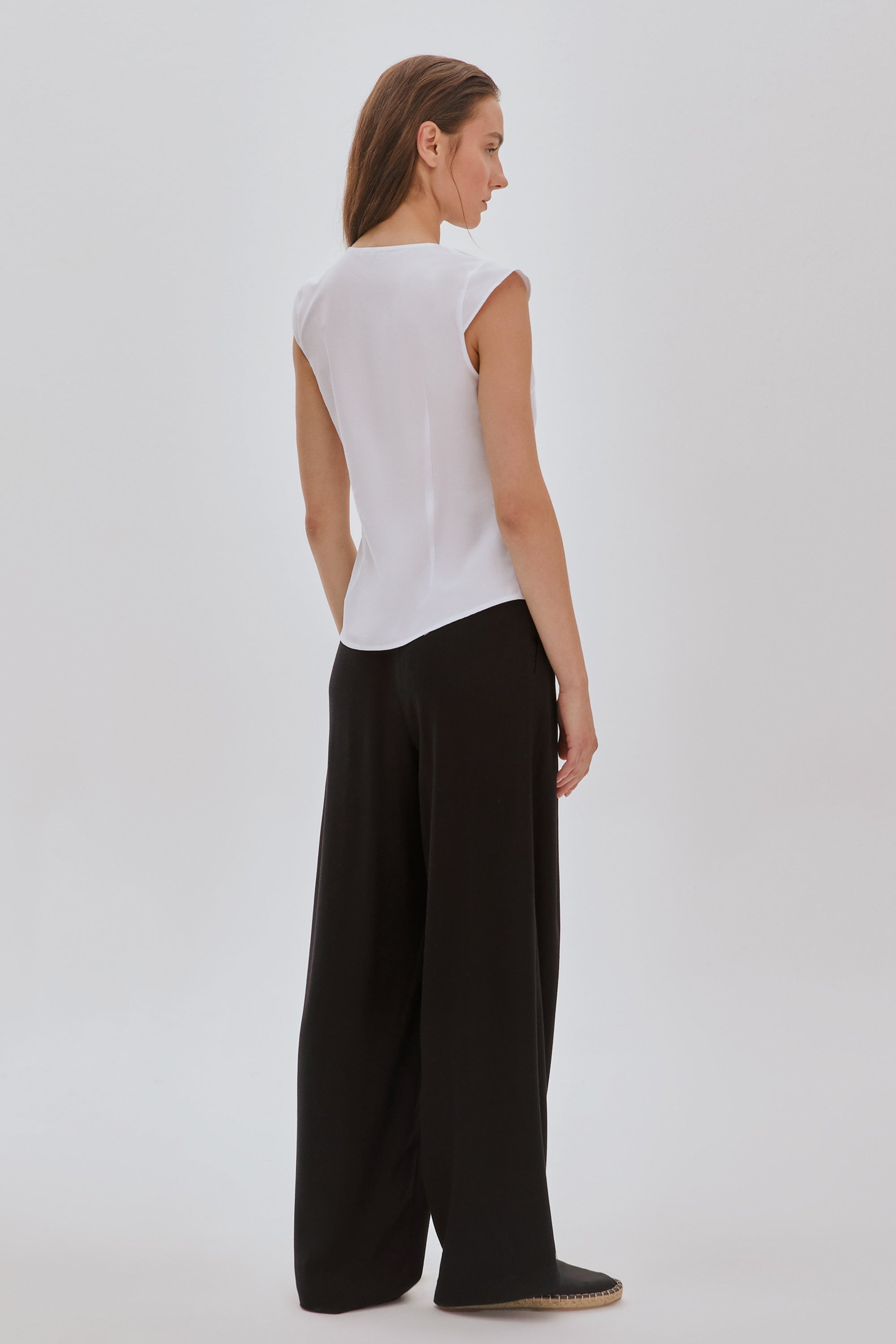 Düğmeli Poplin Kolsuz Bluz