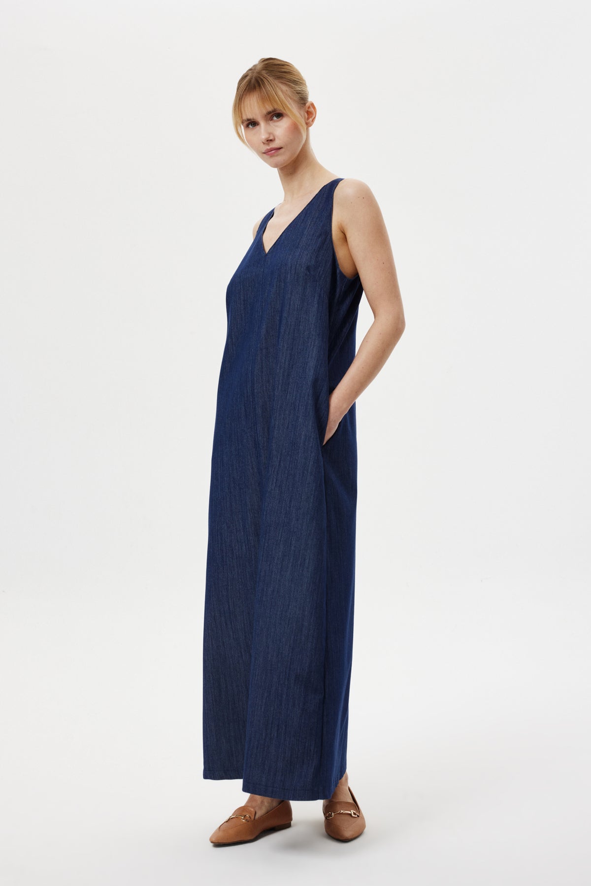 Denim Maxi Elbise
