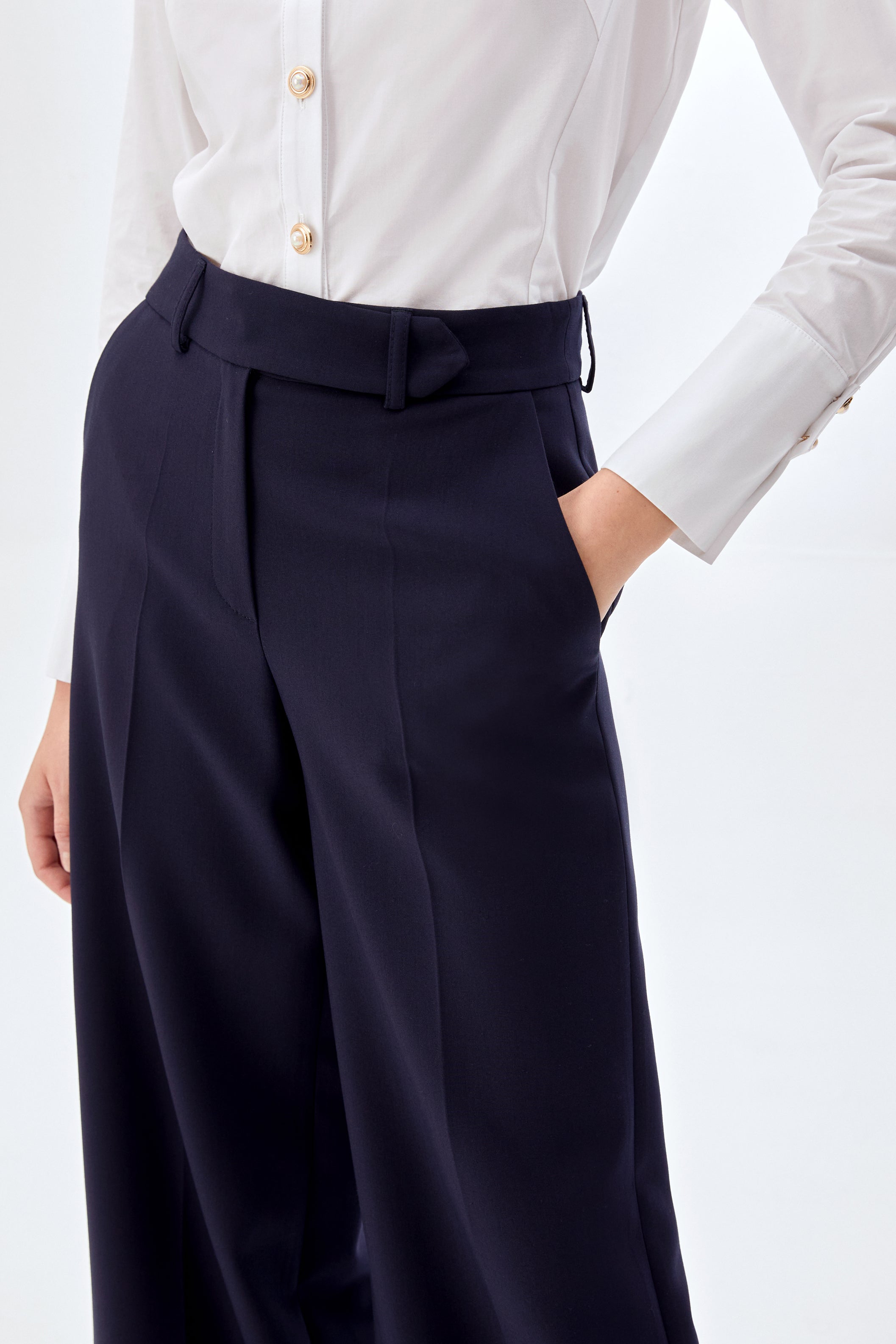 Geniş Paçalı Kadın Pantolon LACİVERT