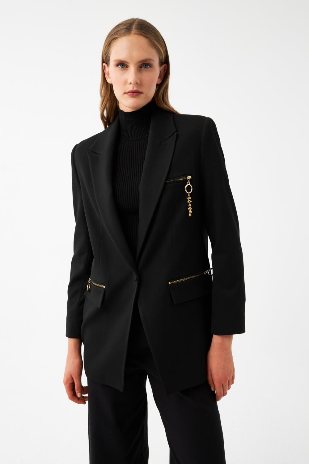 Aksesuarlı Oversize Blazer Ceket