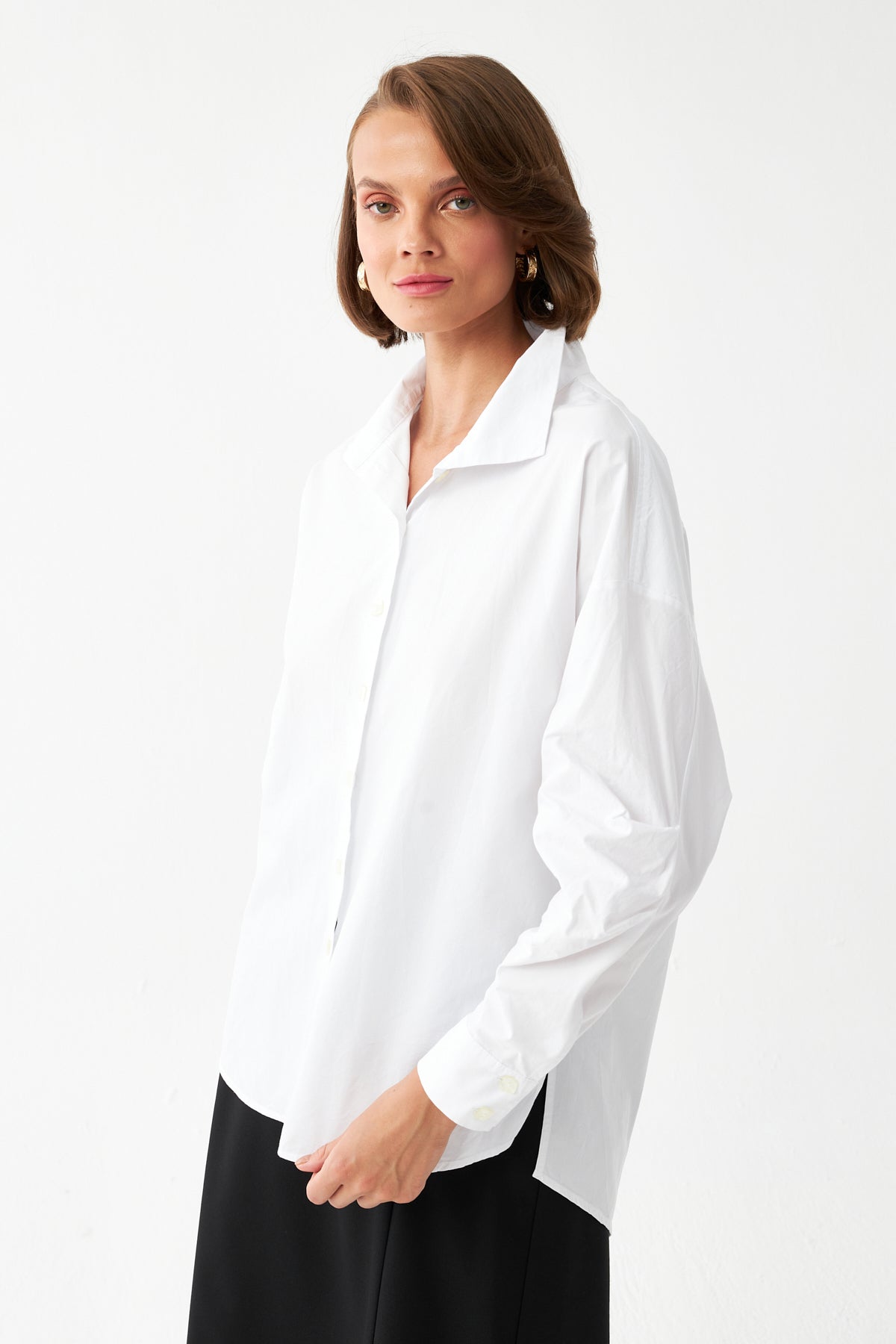 Boğazlı Oversize Gömlek