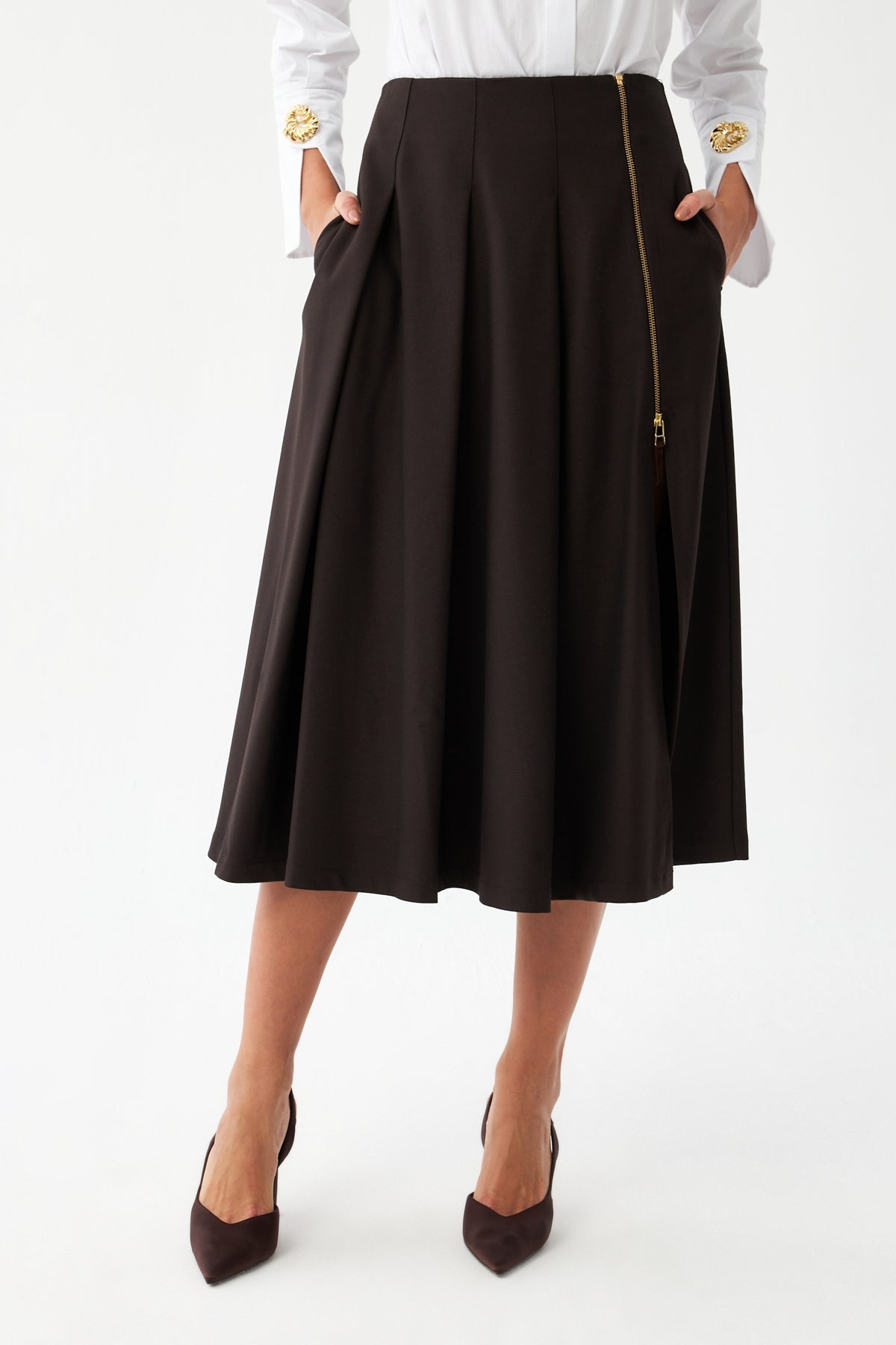 Geniş Kesim Midi Etek