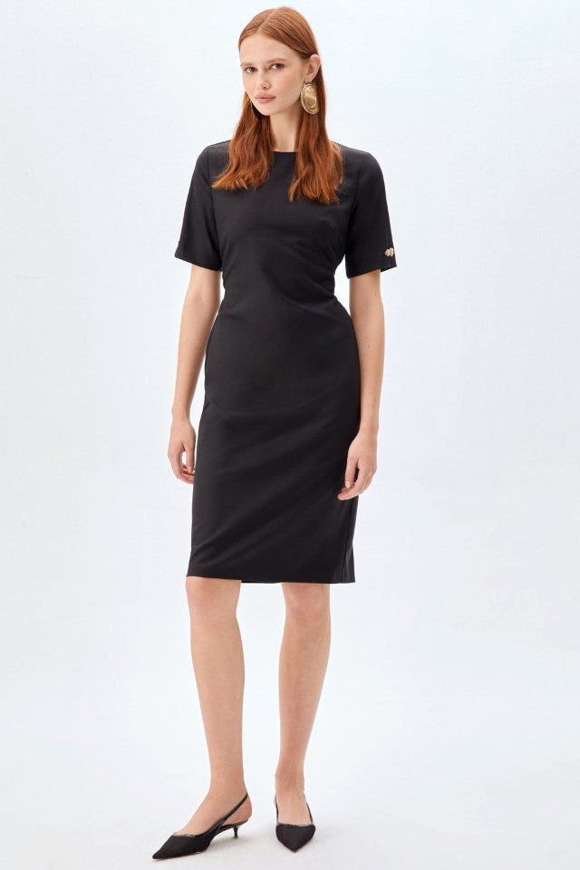 Kısa Kol Elbise SİYAH