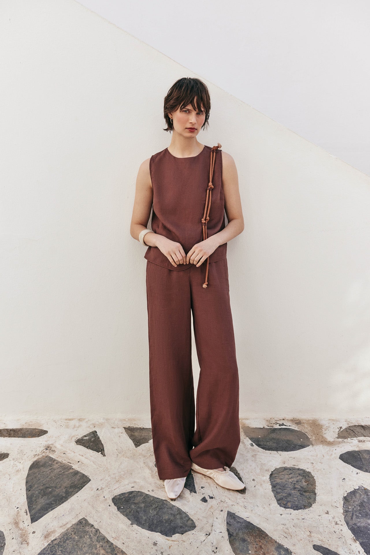 Kolsuz Dökümlü Takım KAHVERENGİ