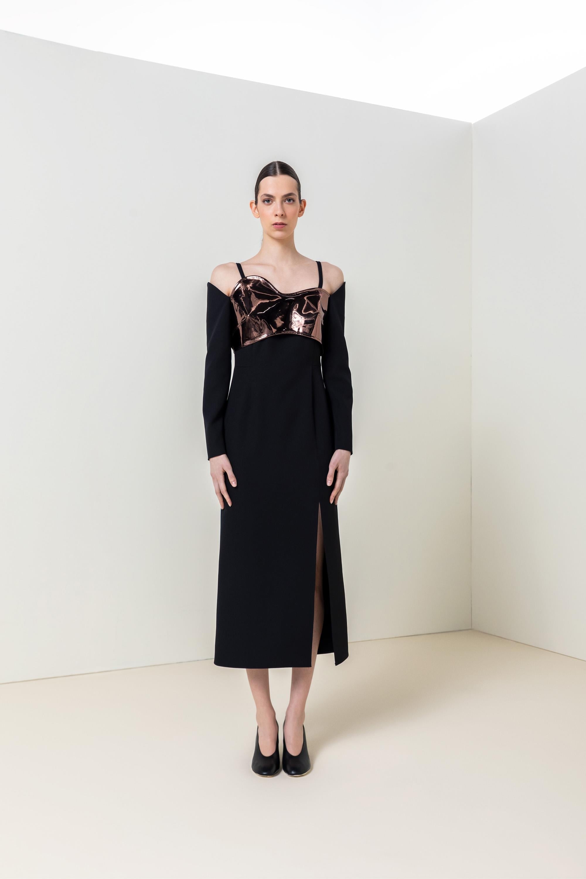 KONTRAST BÜSTİYER DETAYLI ELBİSE 26W40846