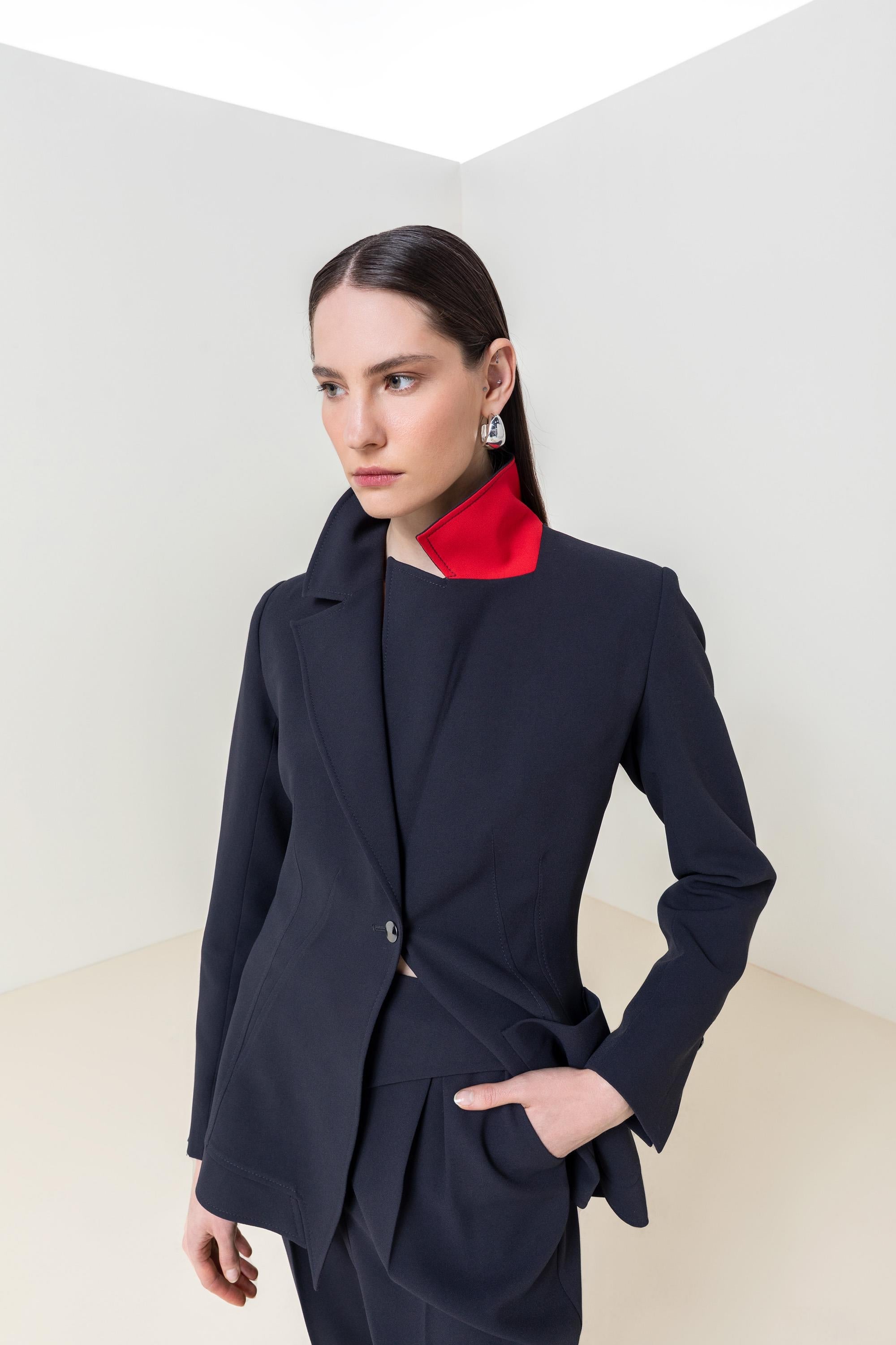 KONTRAST YAKALI ASİMETRİK BLAZER 26W50816