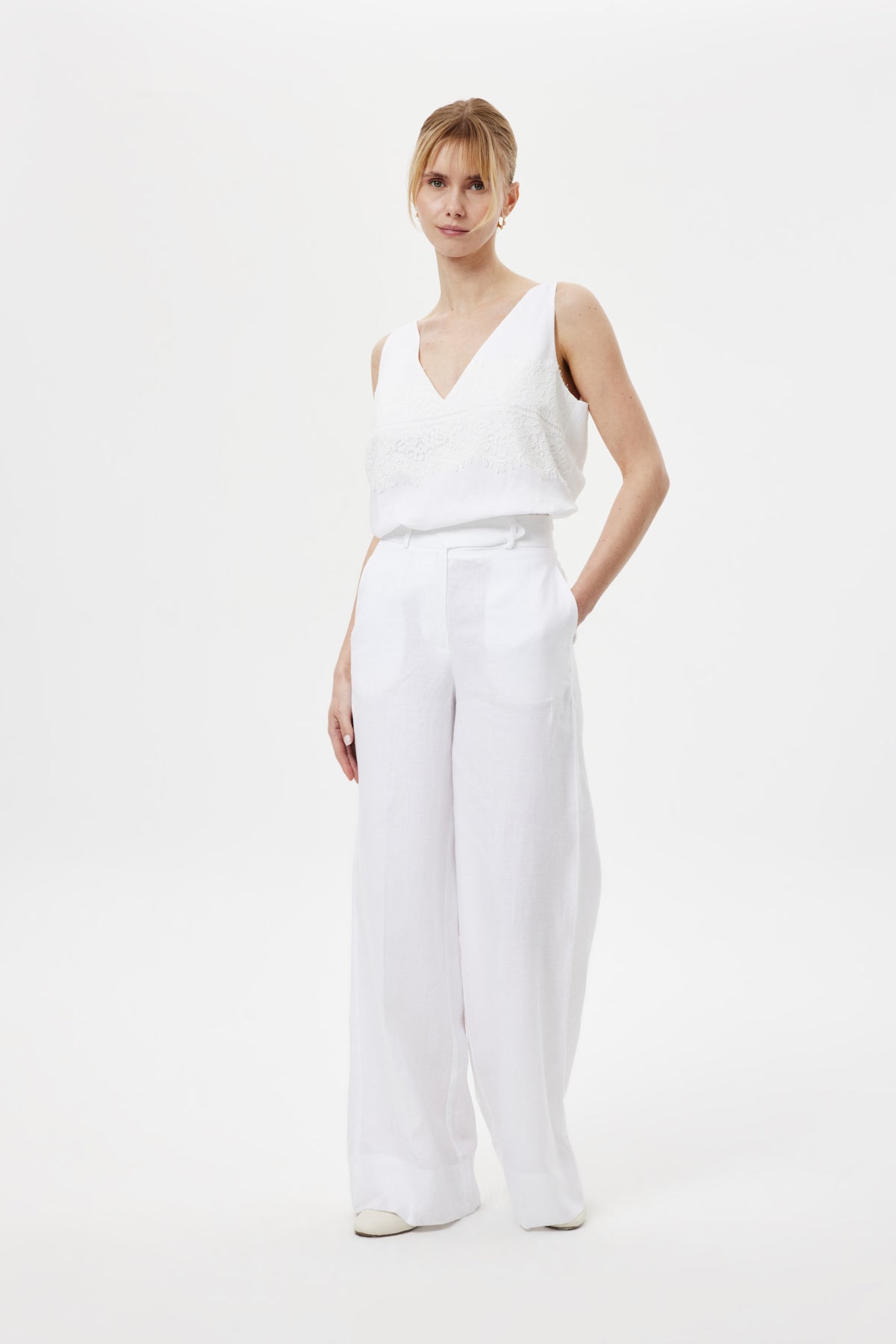 Loose-Fit Keten Pantolon