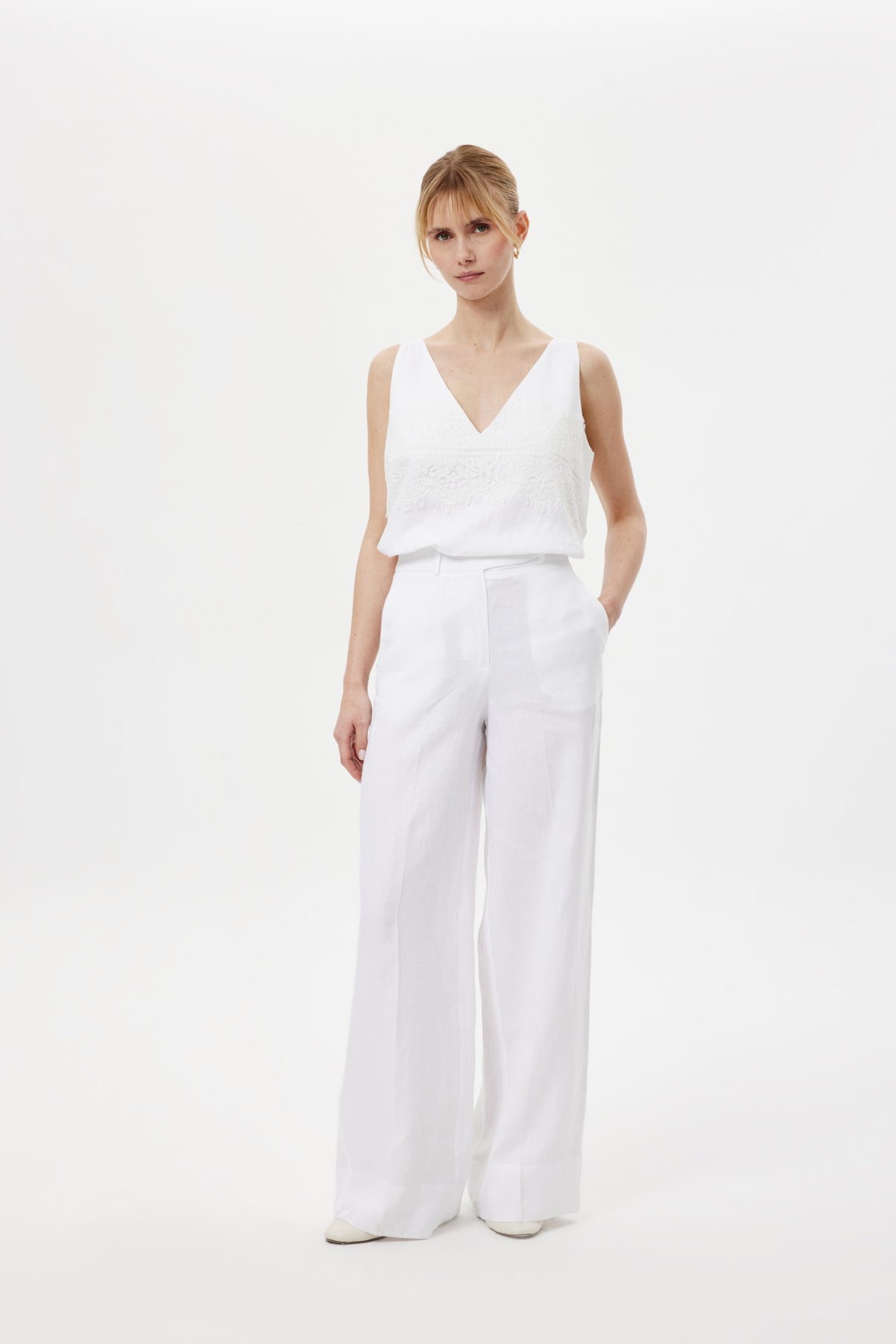 Loose-Fit Keten Pantolon