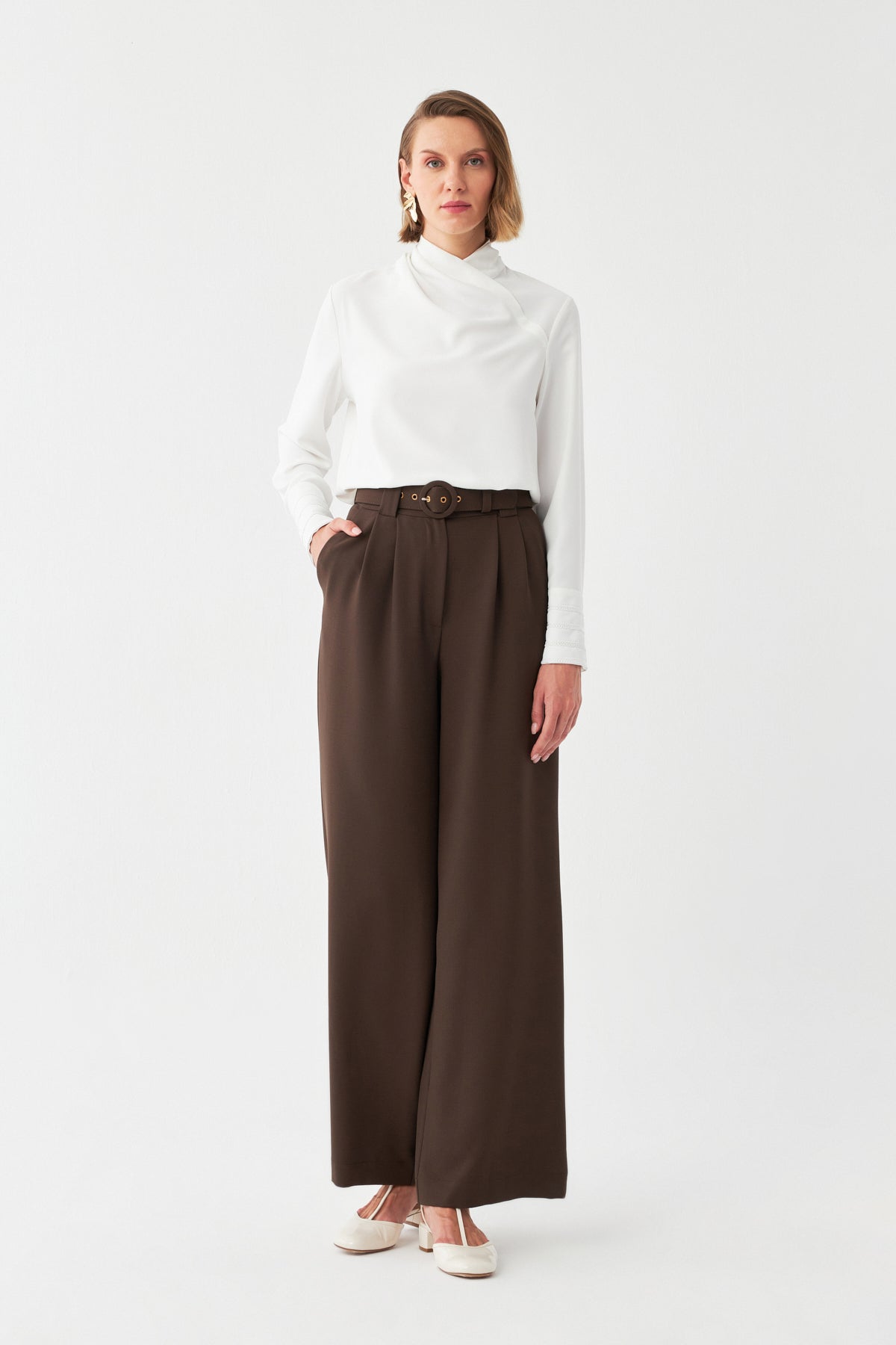 Yüksek Bel Palazzo Pantolon