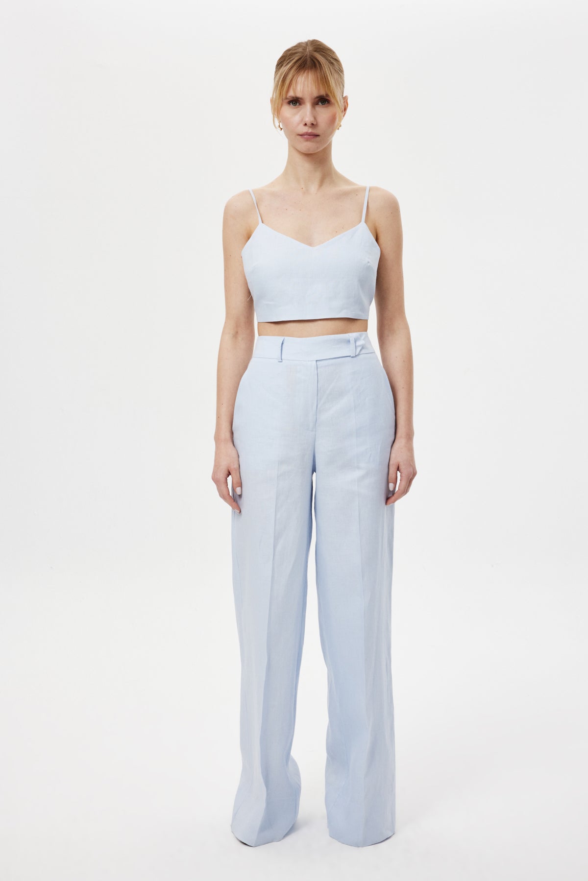 Loose-Fit Keten Pantolon MAVİ