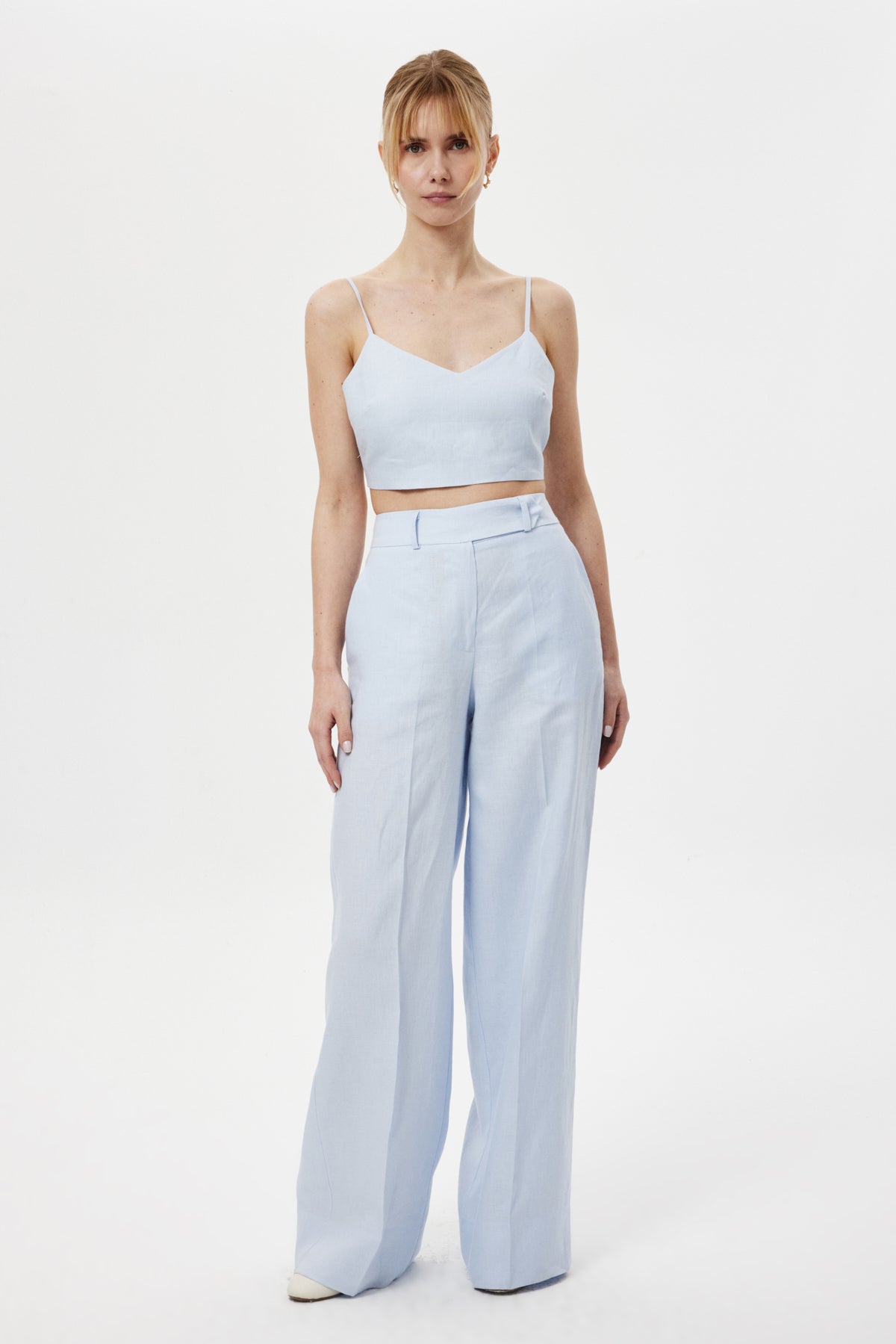 Loose-Fit Keten Pantolon MAVİ