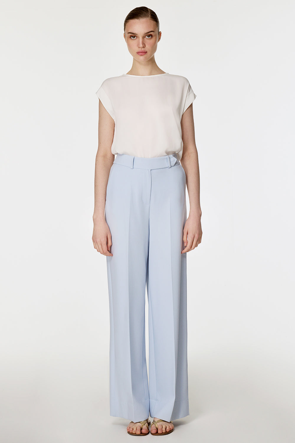 Arkası Lastikli Düz Paça Pantolon MAVİ