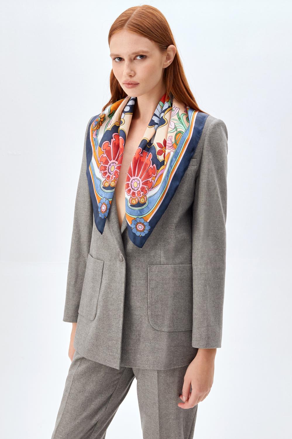 Şal Detaylı Ceket Pantolon