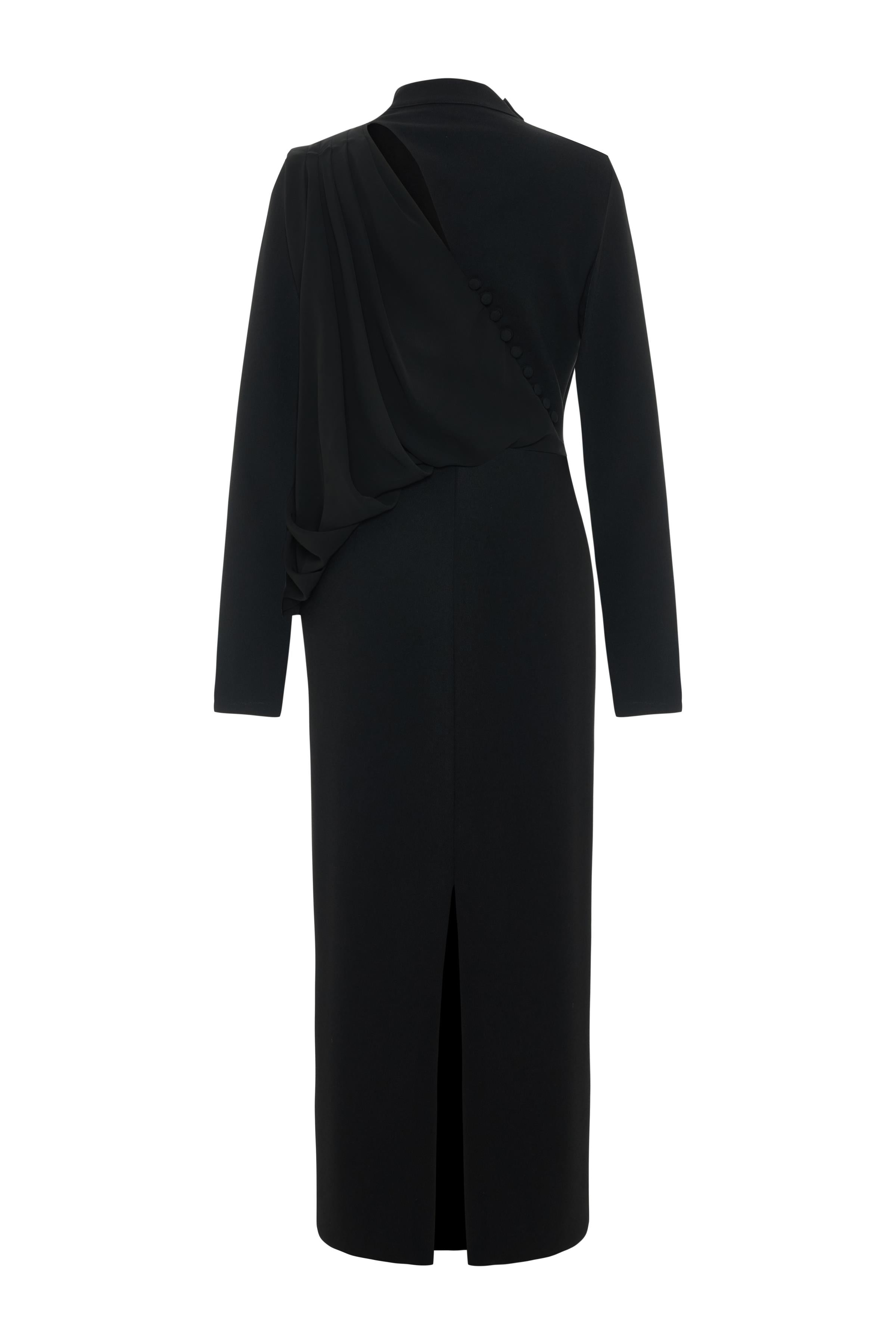 SIRT DETAYLI VOLANLI ELBİSE 26W40888