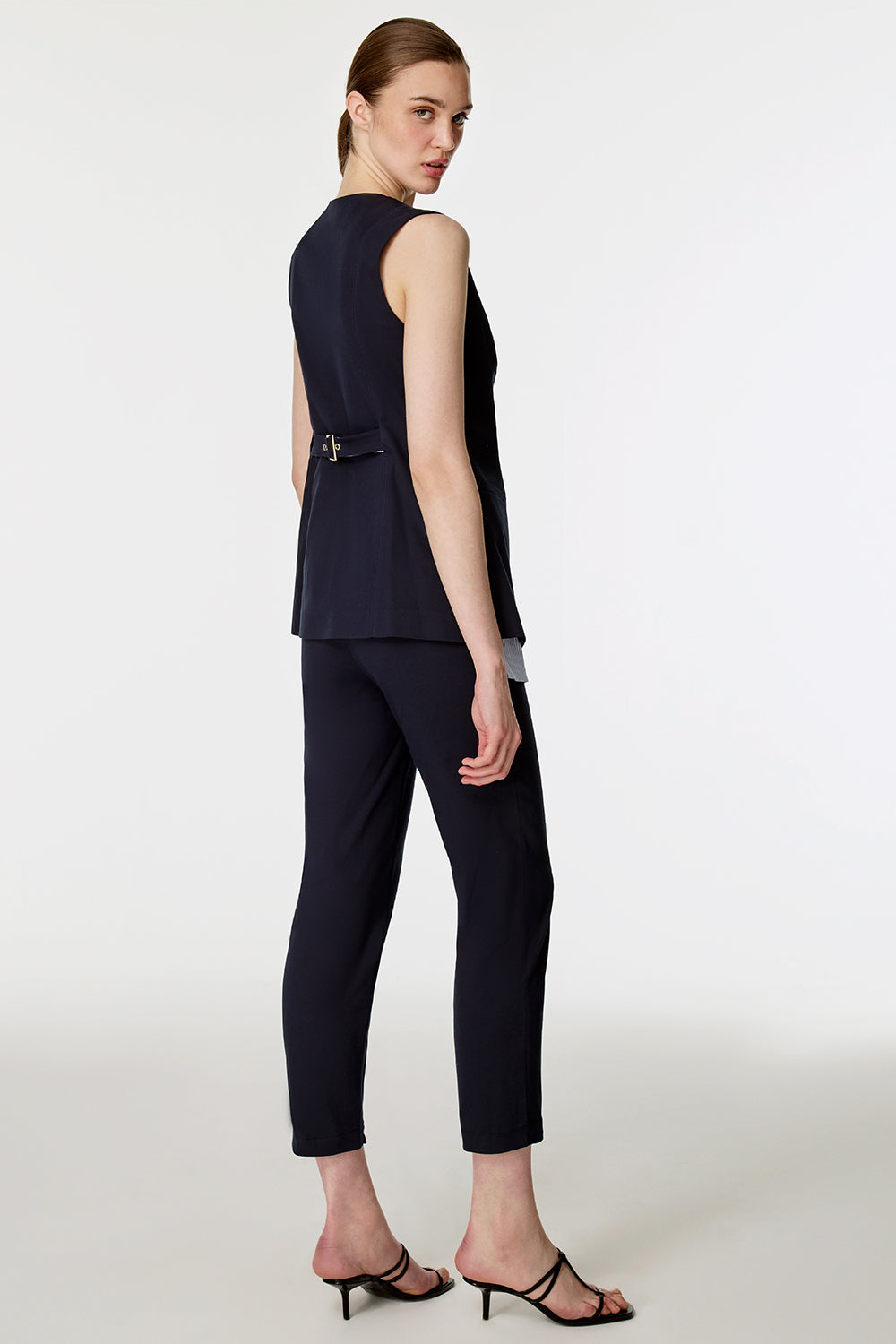 Çizgili Garnili Yelekli Takım LACİVERT