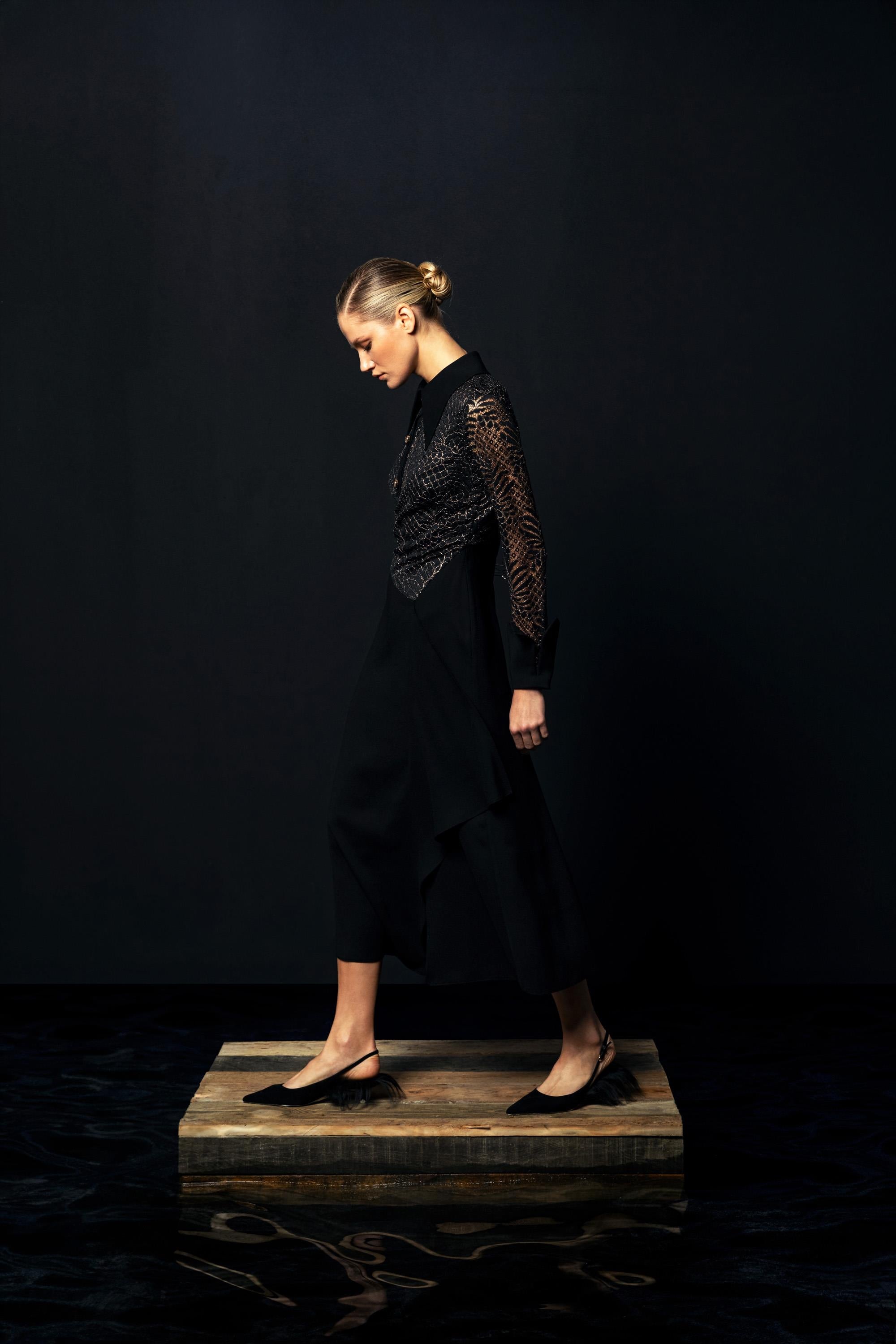 TRANSPARAN DETAYLI ELBİSE 26W40810