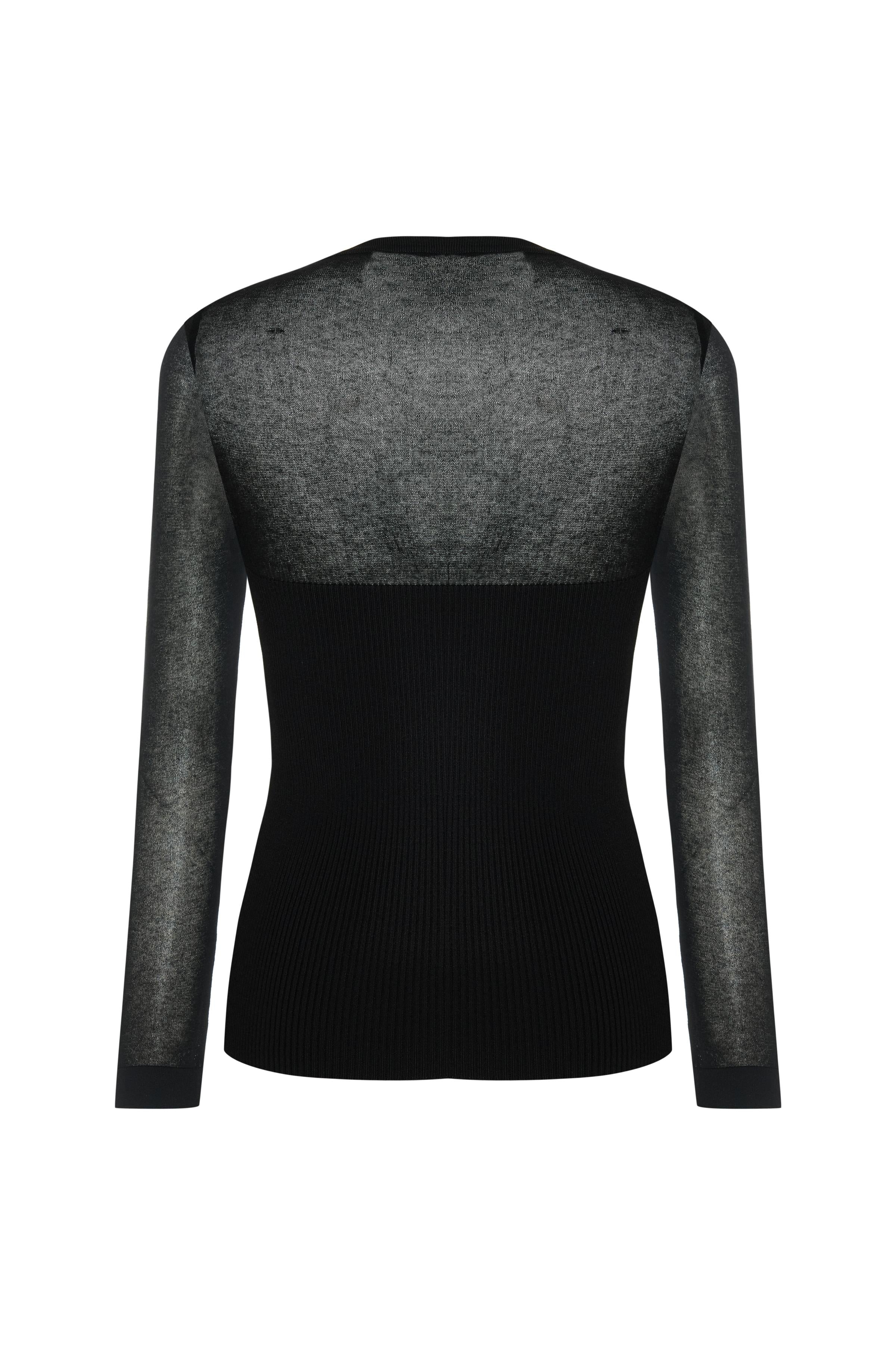 TRANSPARAN DETAYLI TRİKO BLUZ 26W10863