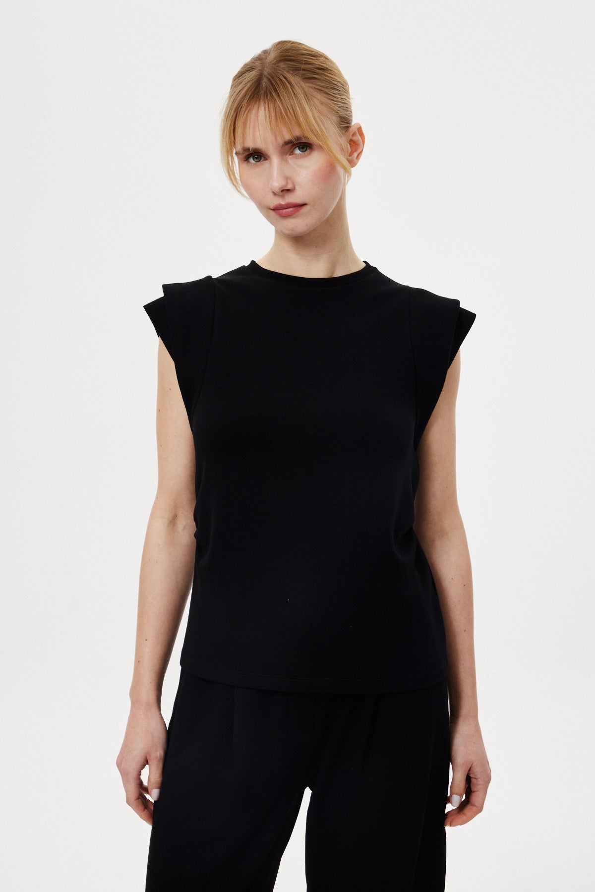 Volanlı Basic Bluz SİYAH